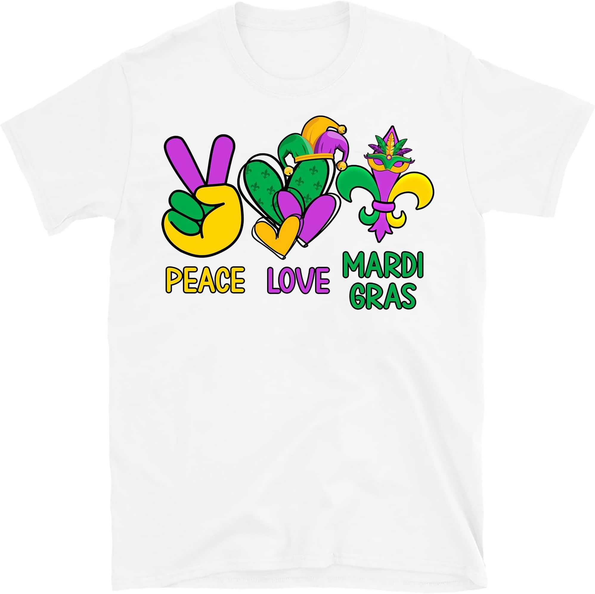 Peace Love Mardi Gras Shirt, Mardi Gras Carnival Shirt, Fleur De Lis Shirt, Mardi Grass Festival Shirt, New Orleans Shirt