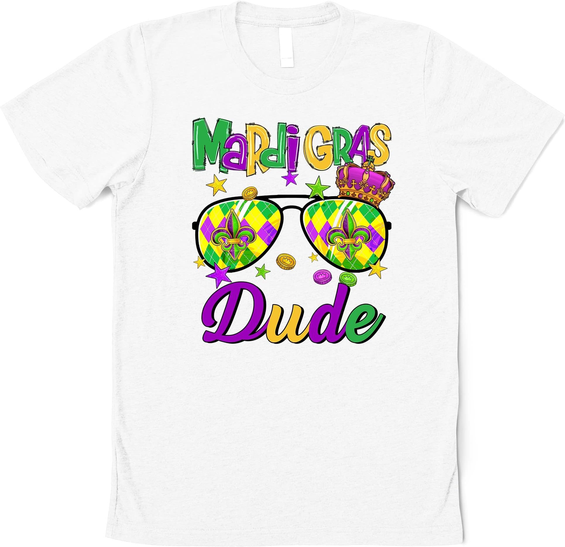 Mardi Gras Dude Shirt, Mardi Gras Shirt, Mardi Gras, Mardi Gras Festival Shirt, New Orleans Shirt, Fat Tuesday Gift Multicolored