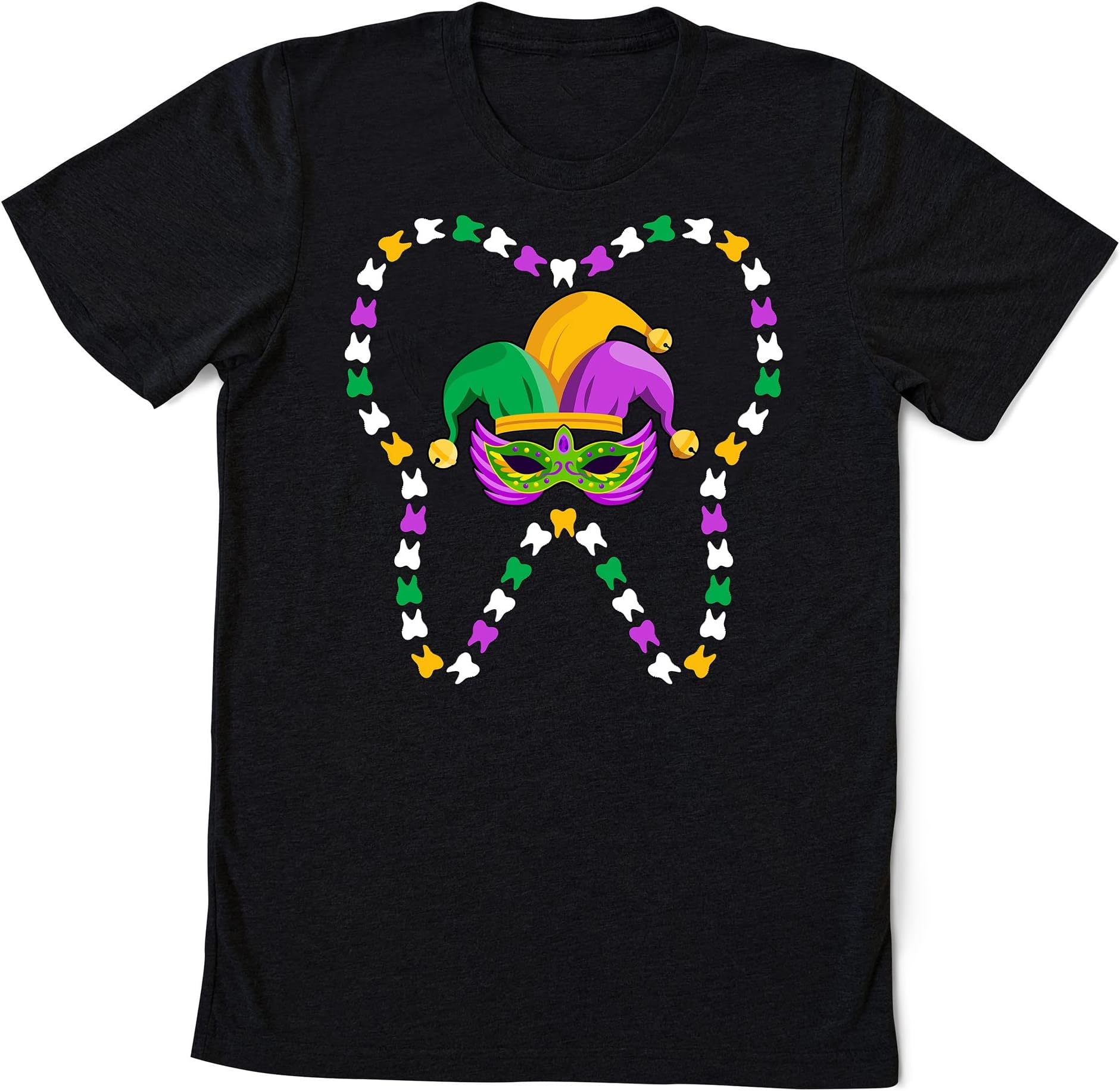 Mardi Gras Tooth Jester Hat Teeth Dentist Dental Assistant T-Shirt, Mardi Gras Festival Shirt, New Orleans Shirt, Fat Tuesday Gift Multicolored