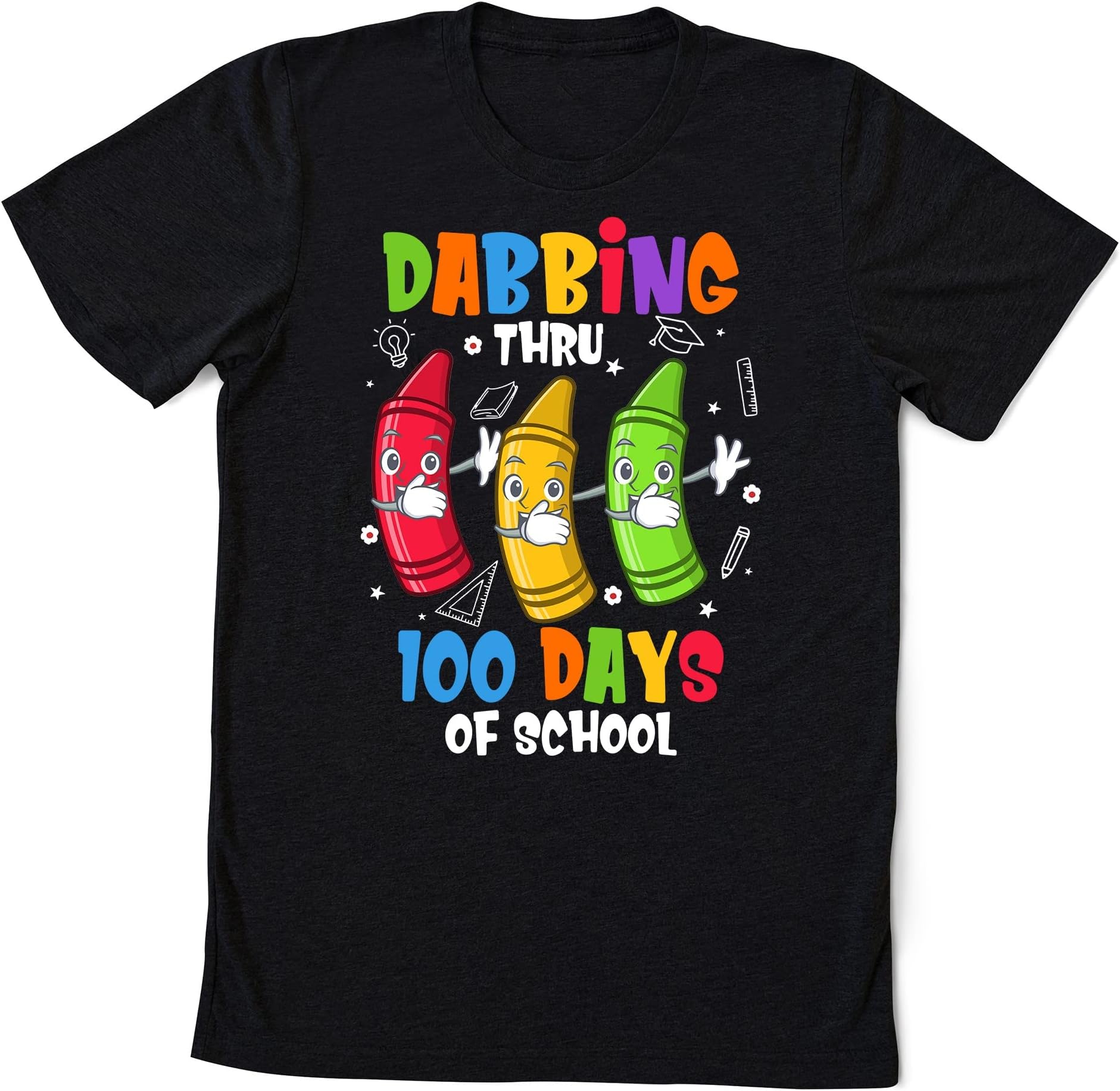Dabbing Thru 100 Days of School Shirt,100 Days Brighter Shirt,Teacher Shirt,100th Day of School,Back to School Shirt,Teacher Appreciation Multicolored