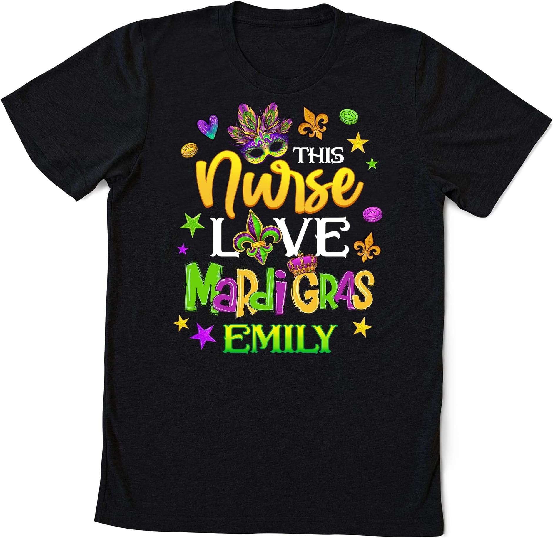 Custom Name Mardi Gras Nurse Shirt, Mardi Gras Nurse, Mardi Gras Shirt, Leopard Shirt, Mardi Grass Festival Shirt, Mardi Carnival Shirt