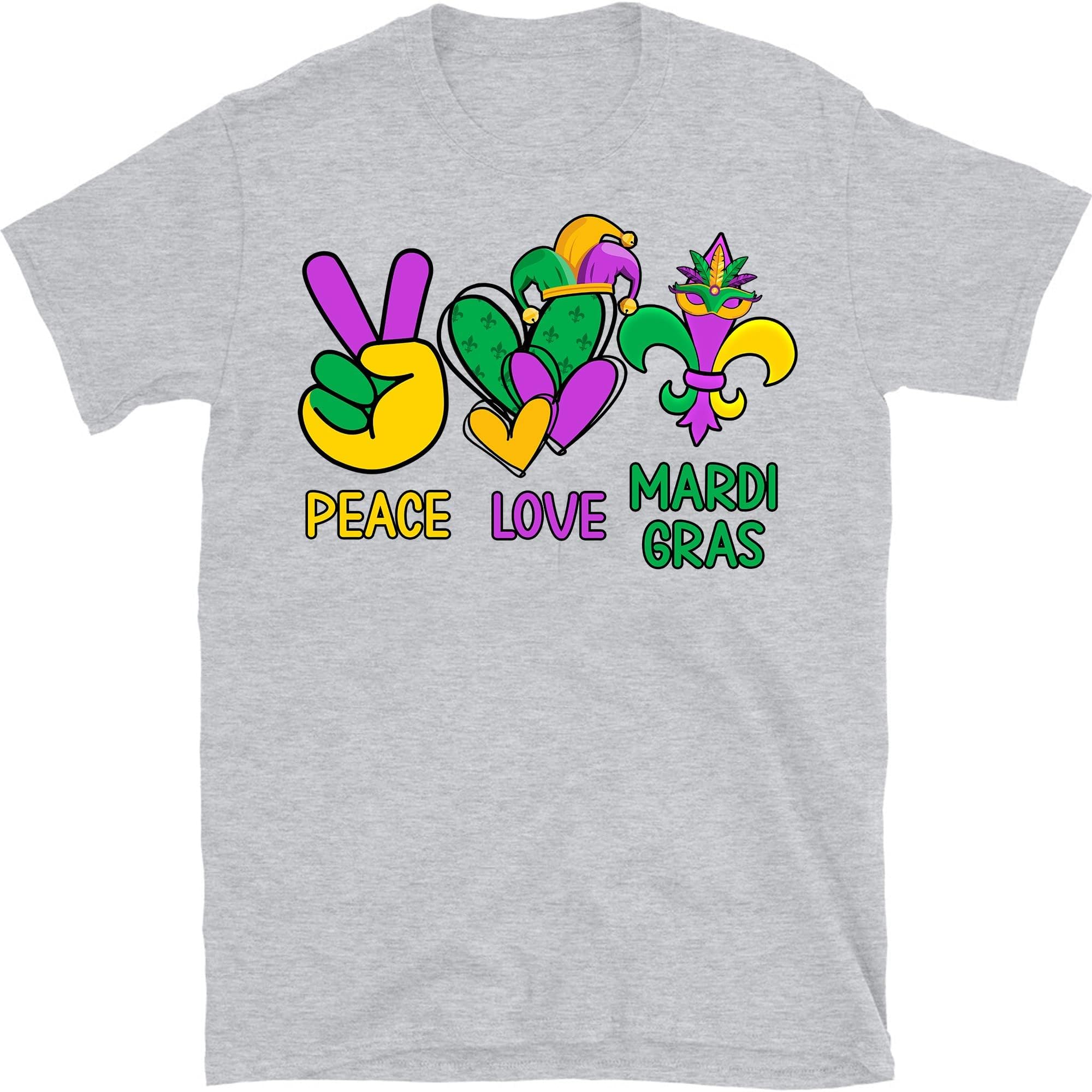 Peace Love Mardi Gras Shirt, Mardi Gras Carnival Shirt, Fleur De Lis Shirt, Mardi Grass Festival Shirt, New Orleans Shirt