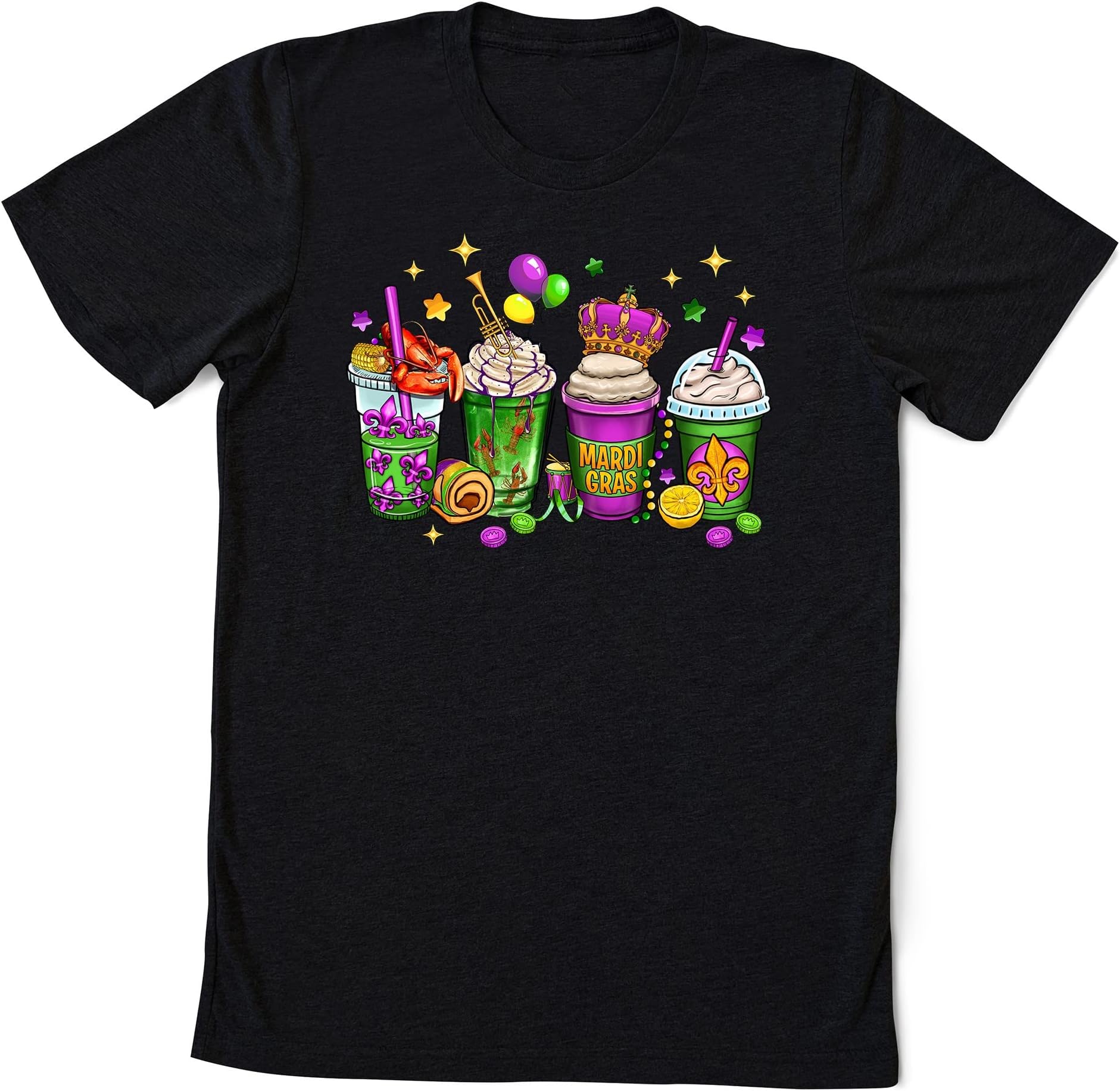 Mardi Gras Coffee Drink Shirt,Mardi Gras Drink Shirt, Fat Tuesday Coffee Cup Shirt, Coffee Mardi Gras Beads Shirt, Mardi Gras Carnival