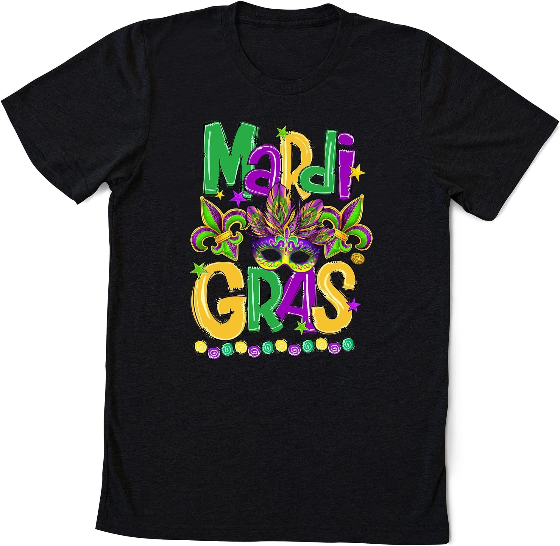 Mardi Gras Shirt, Mardi Gras Carnival Shirt, Beads Mardi Gras NOLA Shirt, Funny Mardi Gras Festival,Mardi Grass Beads Shirt, Louisiana Shirt Multicolored