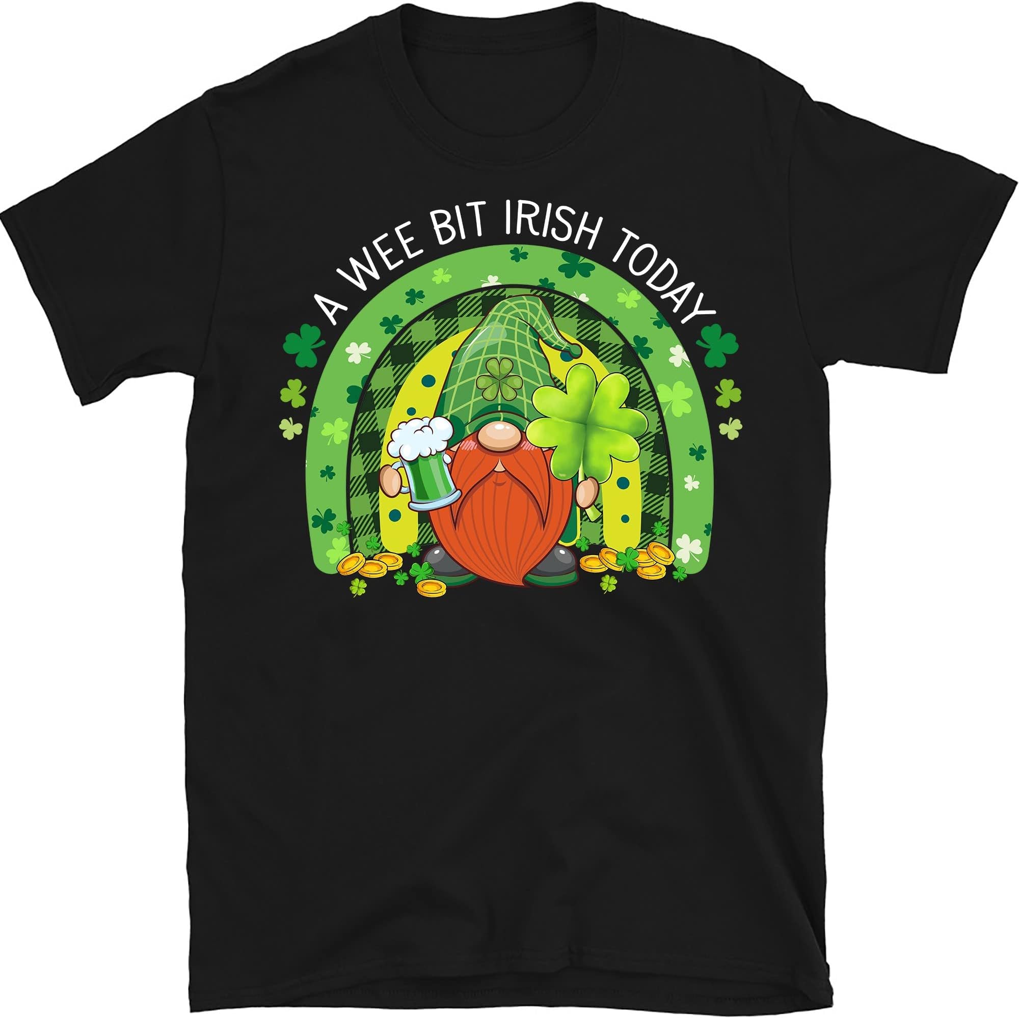 St Patrick's Day Irish Gnome Drink Wine Shamrock Rainbow T-Shirt, Shamrock Shirt, St Patrick's Day Shirts