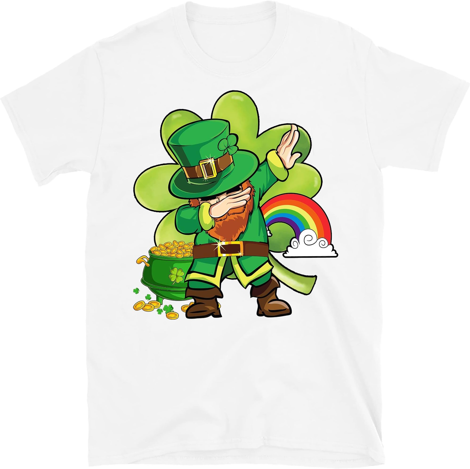 Dabbing Leprechaun Happy St Patricks Day Adults Boys Kids, Dabbing Flossing Leprechaun St Patricks Day Shirt, Leprechaun