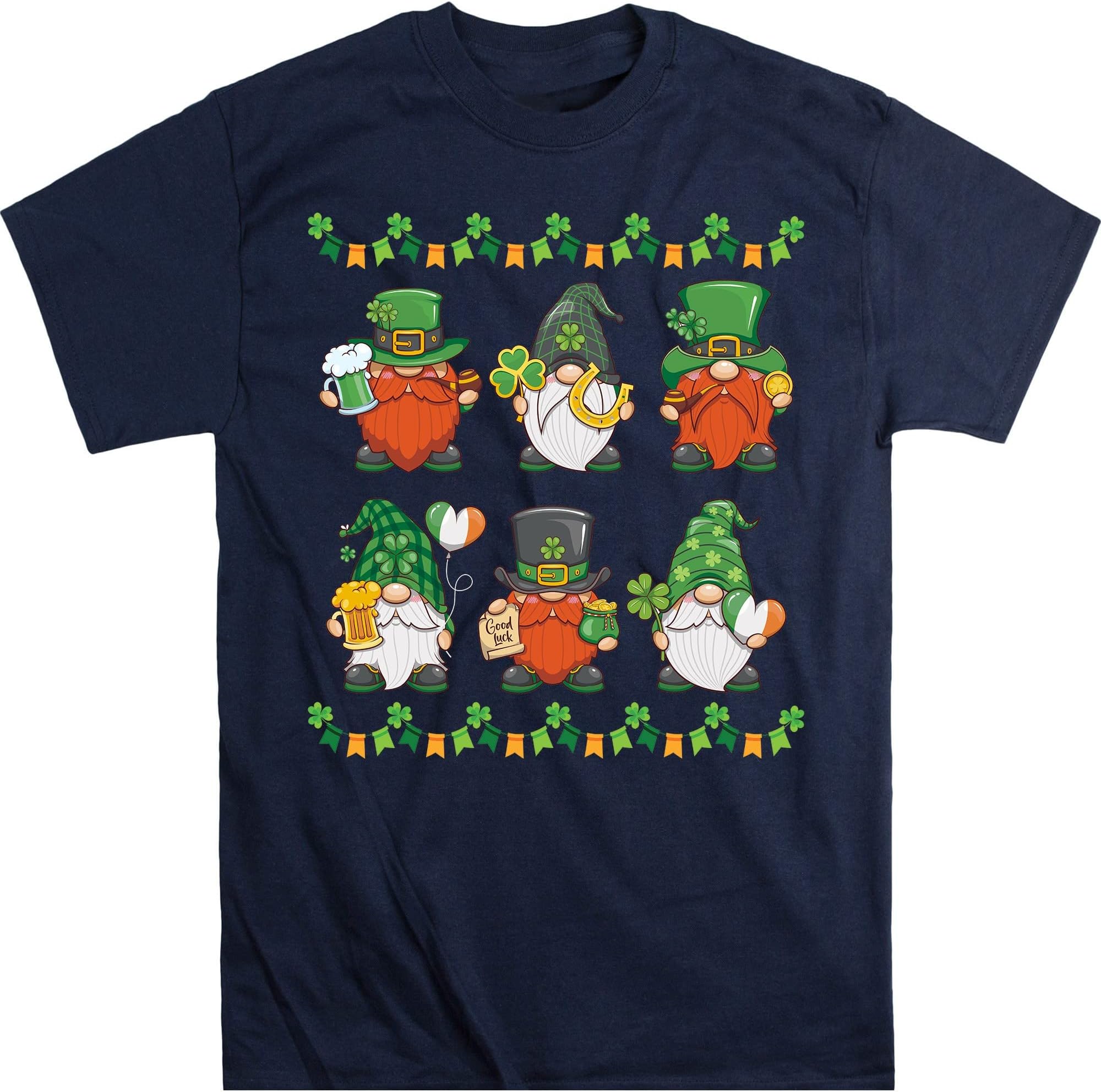 Cute Gnomes Happy St Patricks Day Adults Boys Kids, Gnomes St Patricks Day Shirt, Leprechaun Shirt – Navy/4X-Large