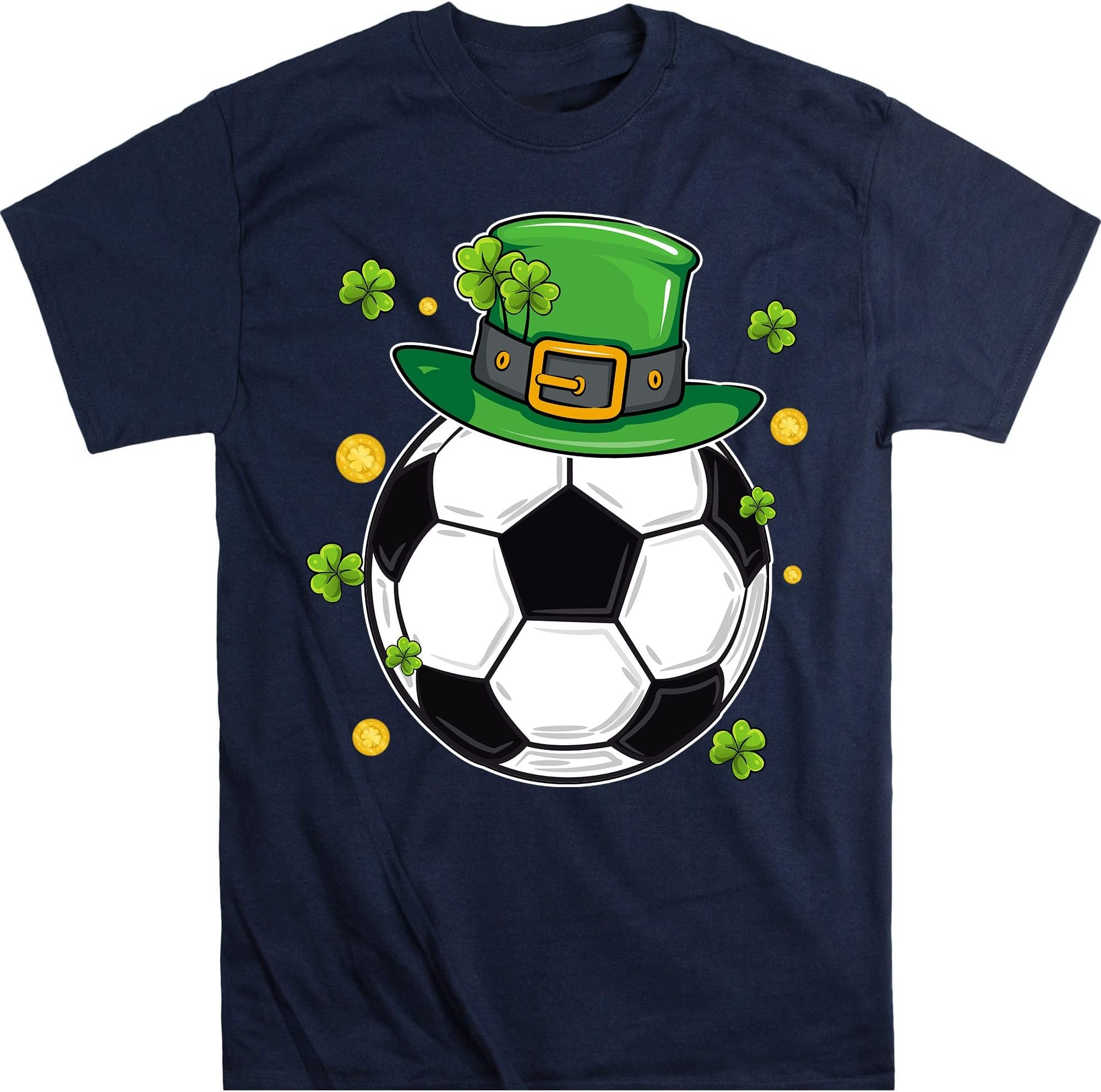 Soccer Ball Shamrock Shirt Funny Irish St Patrick Day Shirt, Saint Patricks Day Shirt Kids, Saint Patricks Day Shirt – Navy/Small