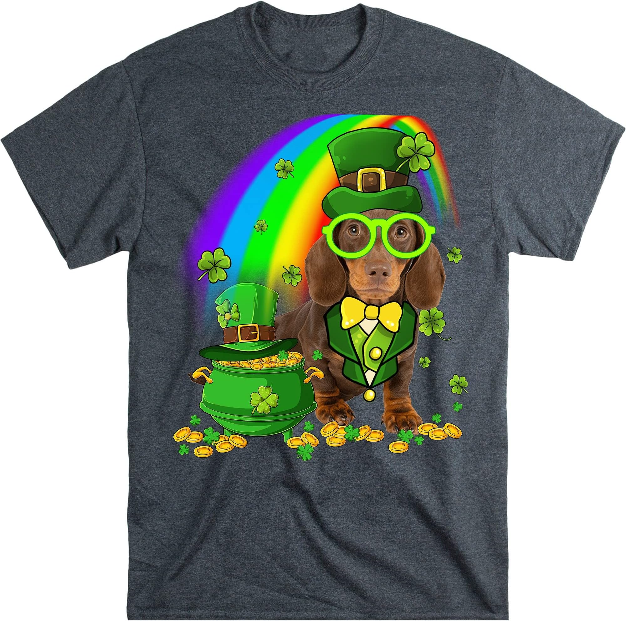 Dachshund Dog Irish Leprechaun Saint St Patrick Day T-Shirt, St. Patrick Day Dog T-Shirt, Dog Lover Tee