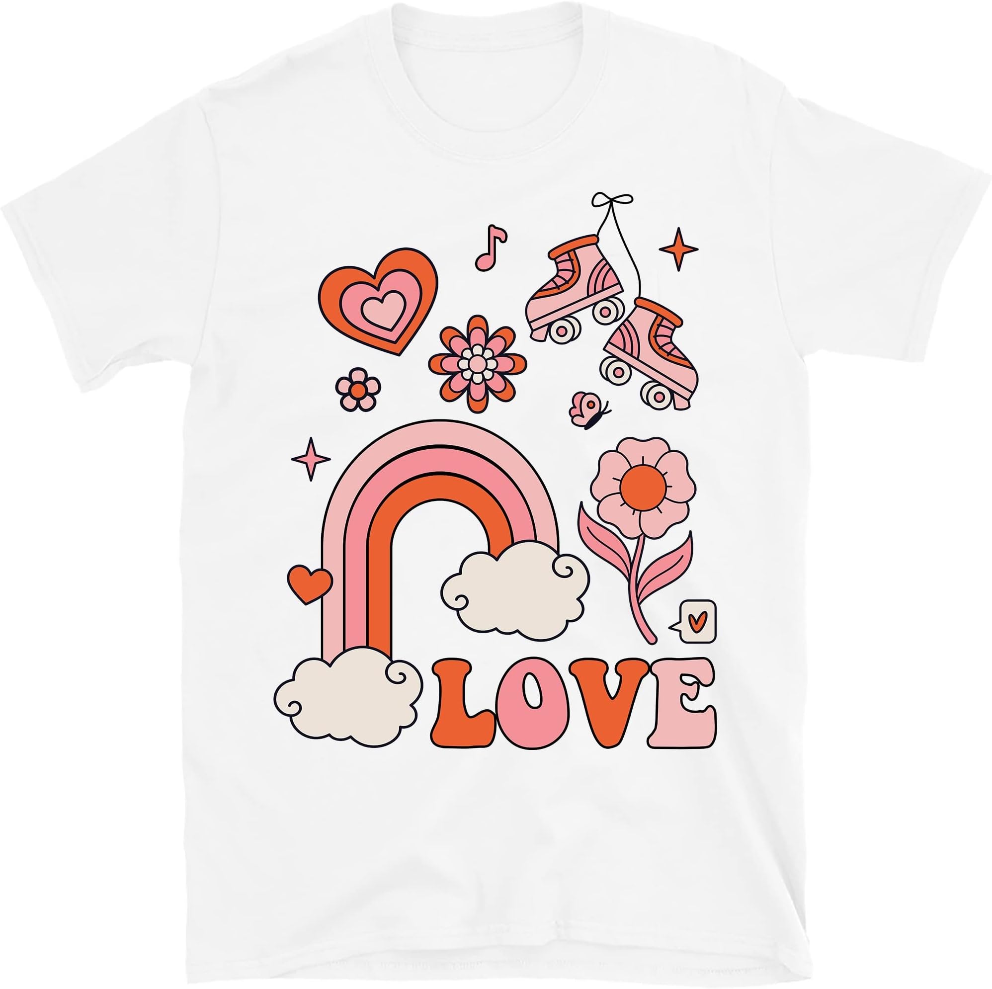 Retro Valentines Shirt, Vintage Valentine Shirt Happy Valentines Day,Gift for Girlfriend,Skateboard Shirt,Rocker Girl