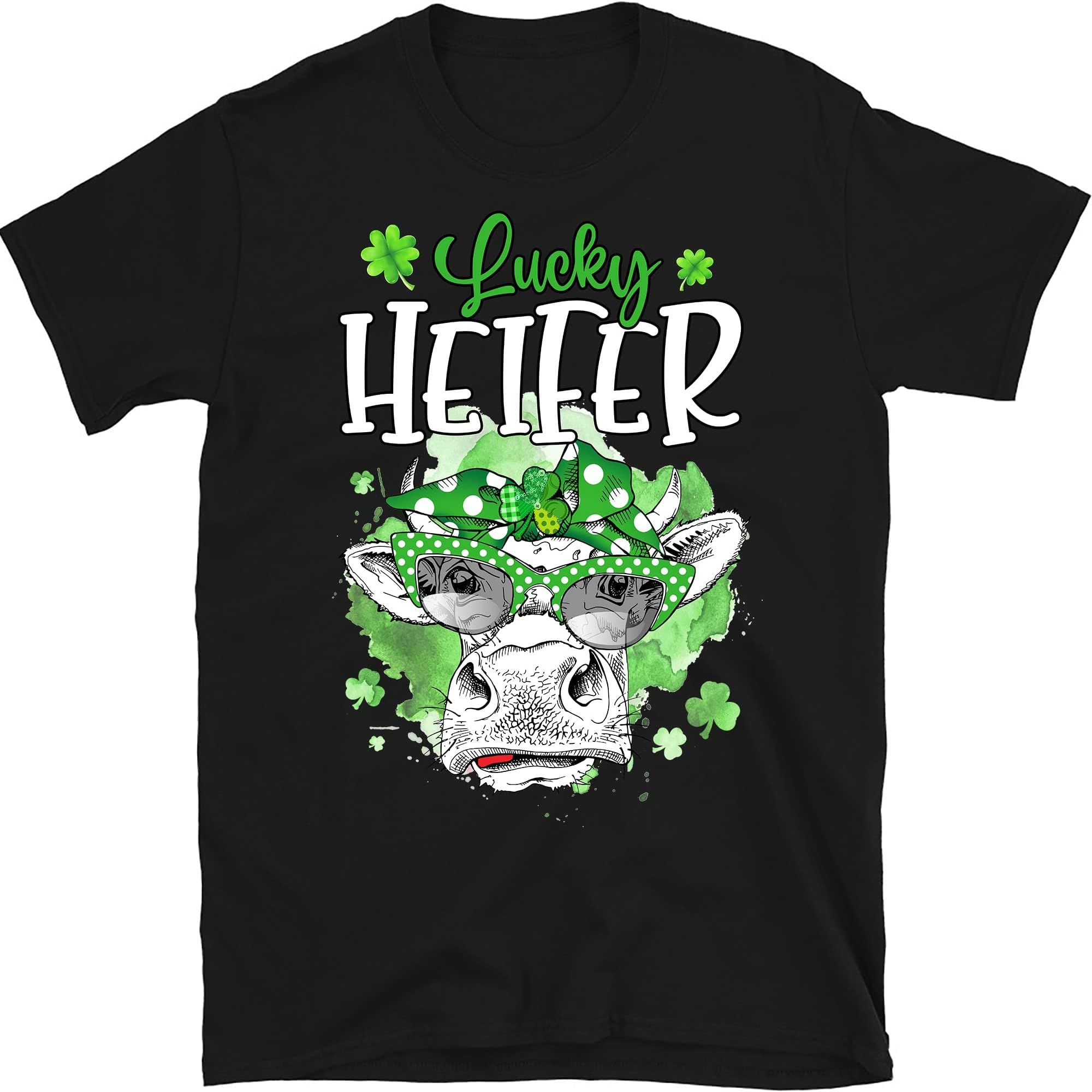 Lucky Heifer St Patricks T-Shirt, Funny Heifer St. Patrick Day Shirt, Funny Irish Gift, St Patricks Heifer Shirt