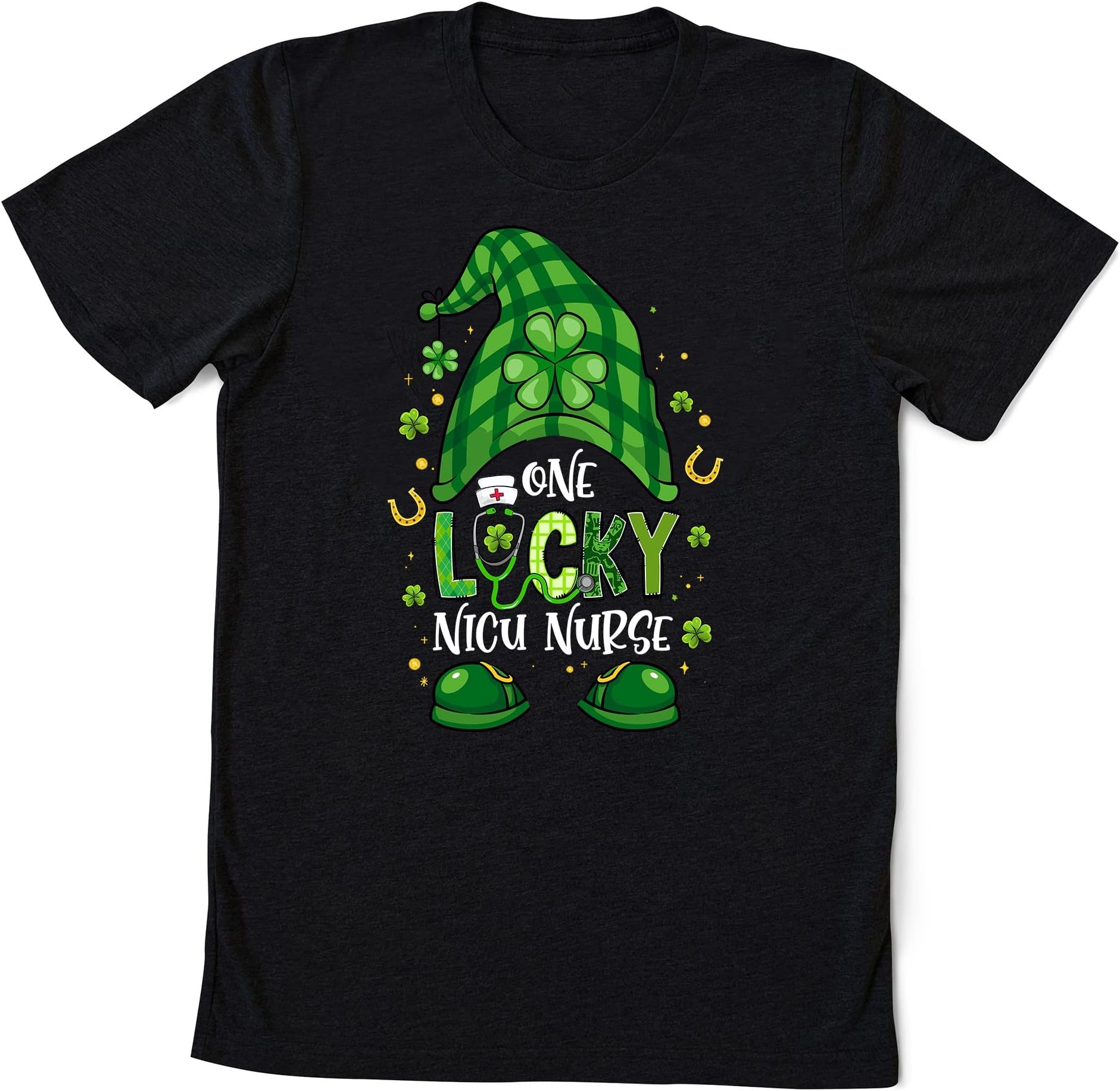 Funny Gnome One Lucky NICU Nurse St Patricks Day Shamrock T-Shirt, Nurse Patrick Day, Nurse Gift
