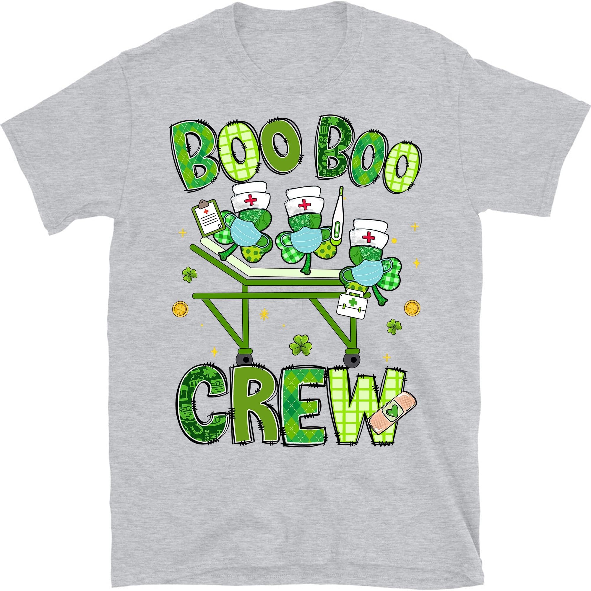 Boo Boo Crew Nurse St Patrick's Day Shamrock Face Mask Nurse T-Shirt, Nurse Patrick Day, Nurse Gift