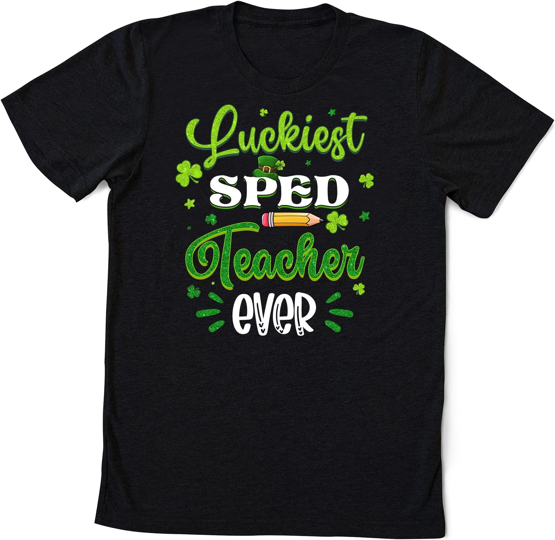 Luckiest SPED Teacher Ever Funny Shamrock St Patricks Day T-Shirt, Luckiest 1st Grade Teacher Ever St Patrick's Day Rainbow T-Shirt