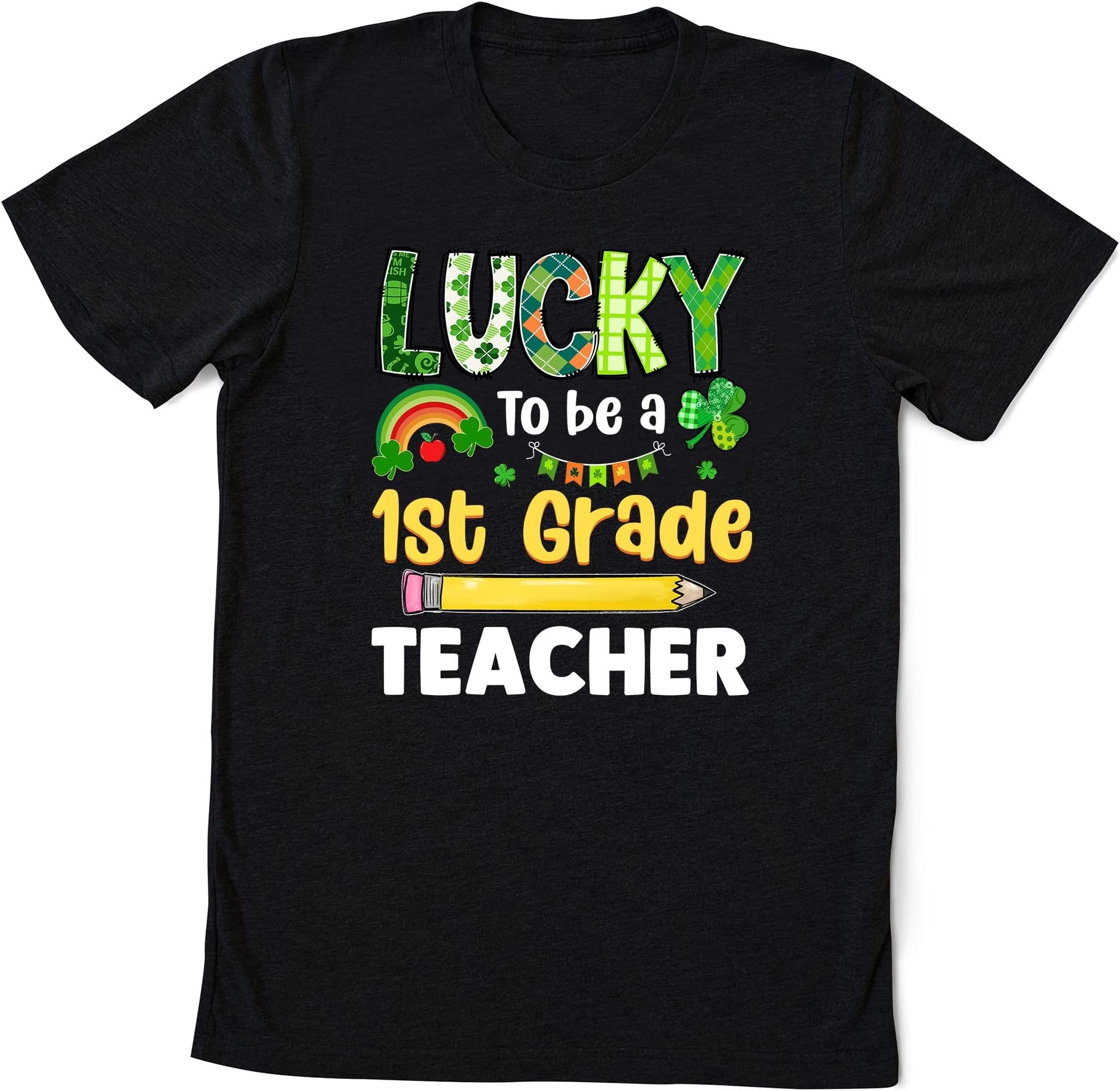 Lucky to Be A 1st Grade Teacher St Patricks Day Shamrock T-Shirt, Patrick Shirt for Kindergarten Teacher, Pre-k School, Teacher Tee