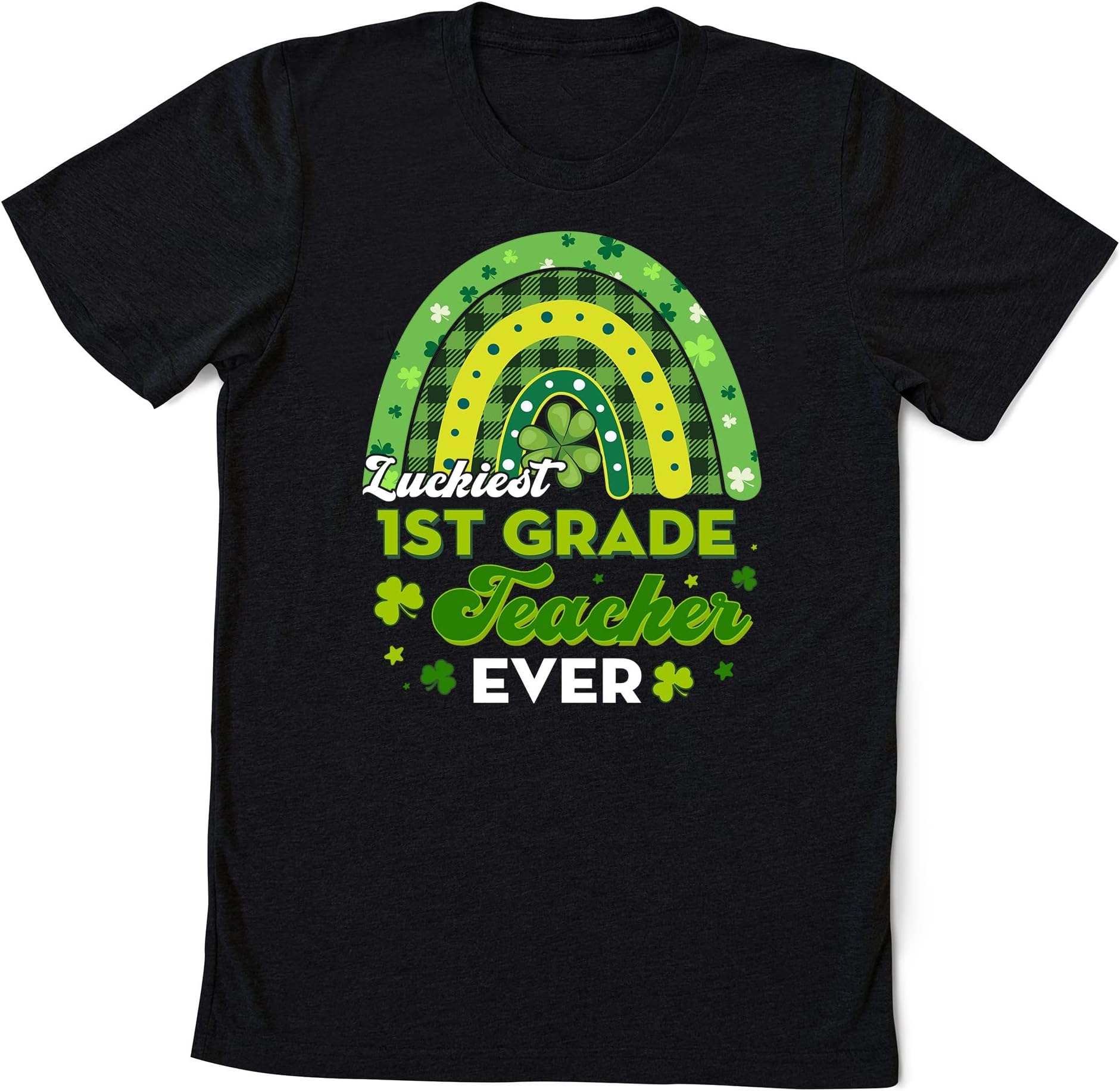 Luckiest 1st Grade Teacher Ever St Patrick's Day Rainbow T-Shirt, Patrick Shirt for Kindergarten Teacher, Pre-k School, Teacher Tee