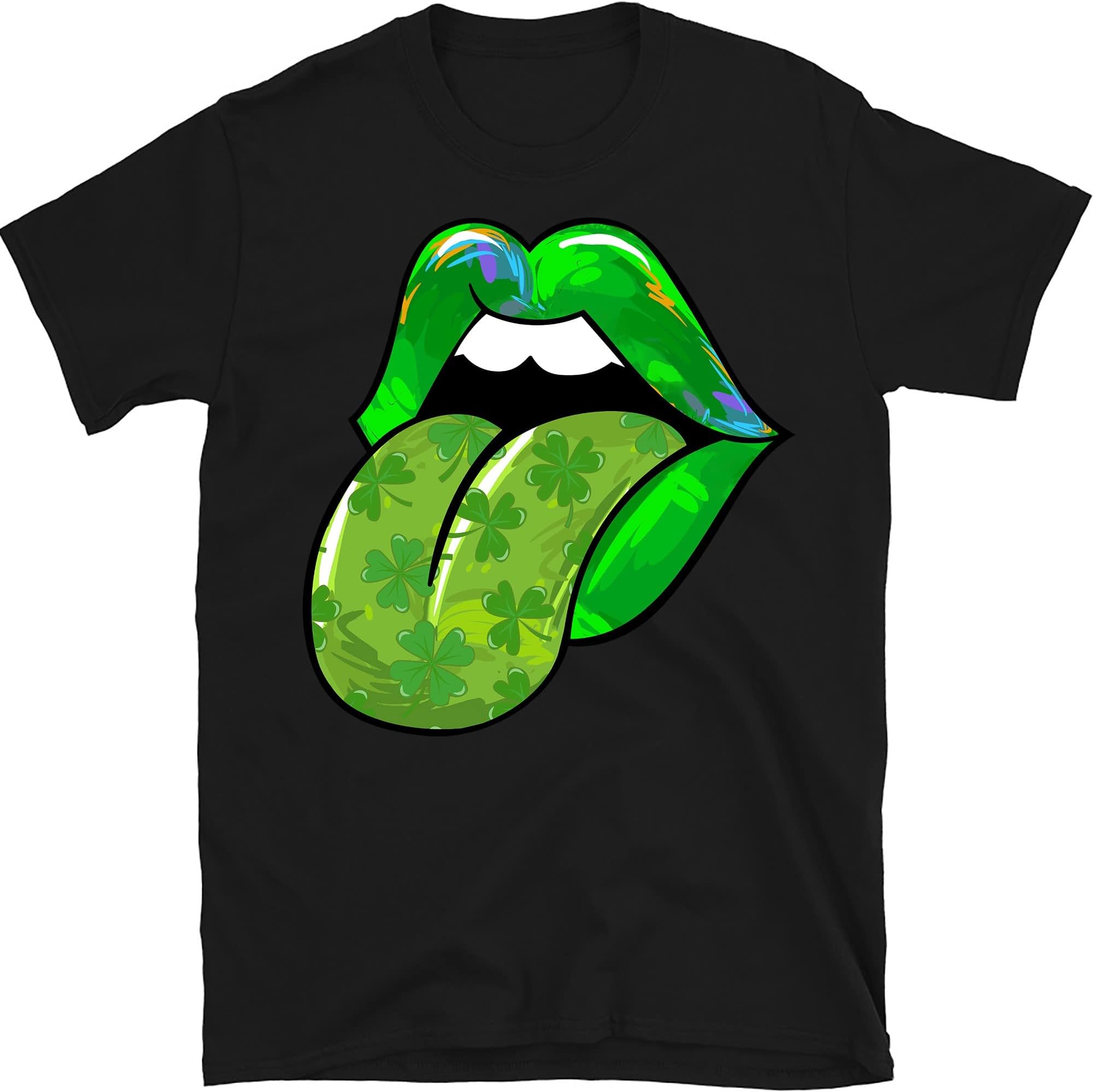 Shamrock Lips Shirt, St. Patrick's Day Shirt, Cute St Patricks Day Tee, Lips Tongue Shirt, Cute Patrick's Day Gift