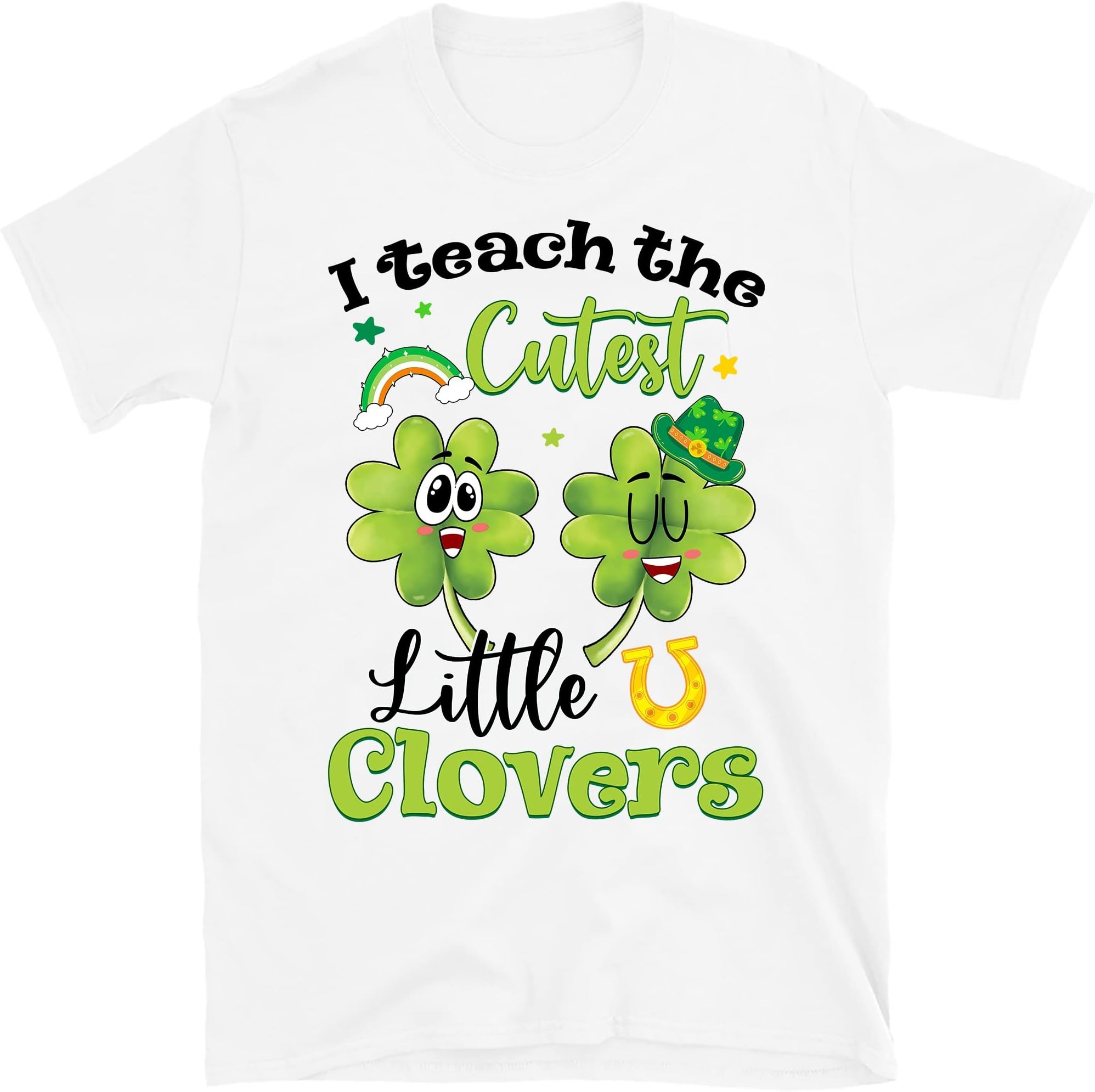I Teach The Cutest Little Clovers, Teacher St Patricks Day Shirt, Green Teacher Tee, Teacher Shirt, Field Trip Shirts – White/XX-Large