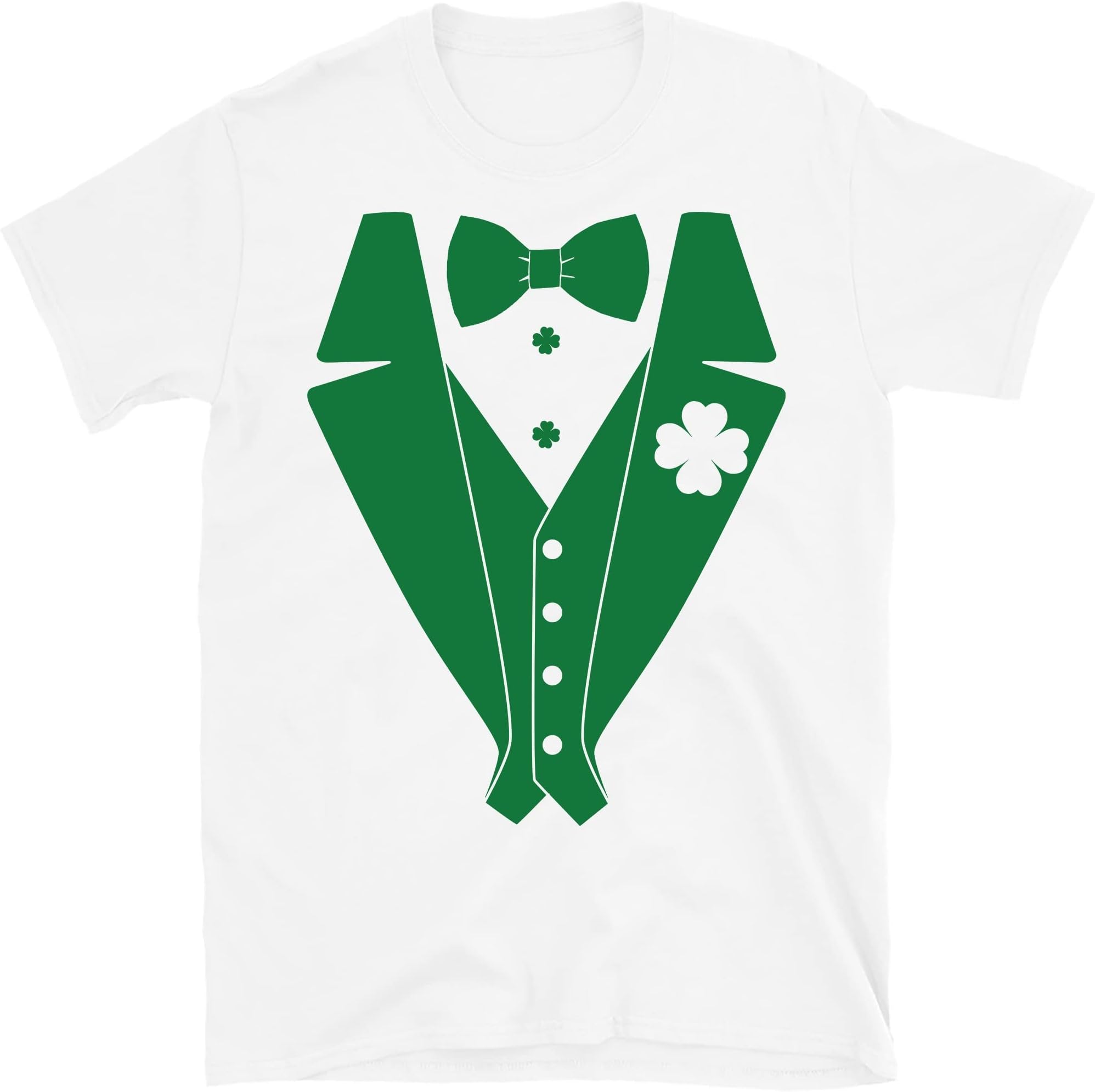 St PatrickS Day Suit Shirt, Green Tuxedo Shirt, Lucky Clover Shirt, Four Leaf Clover Tee, Irish Lover St PatrickS Day