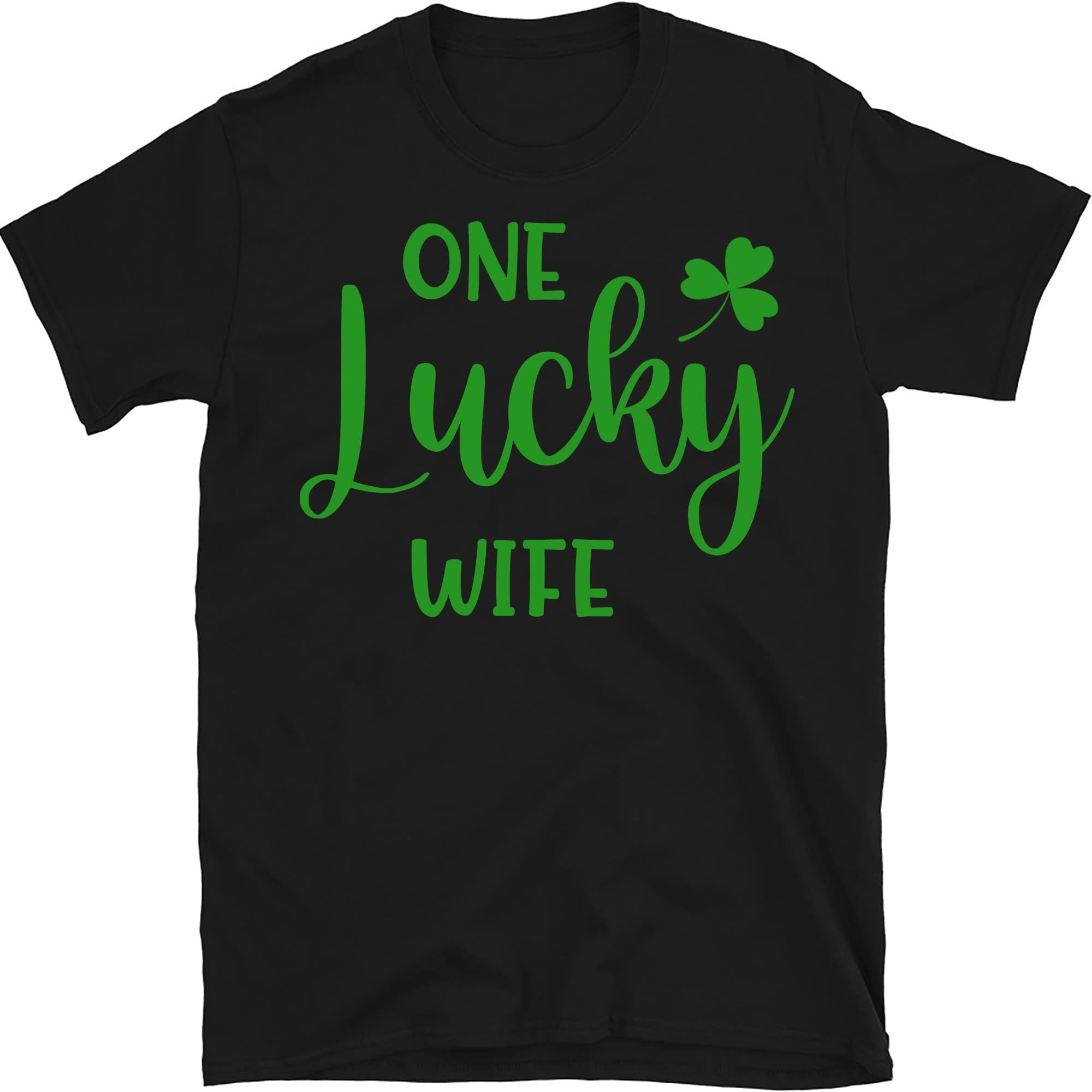 One Lucky Husband Shirt, One Lucky Wife, St Patricks Day Shirt for Women Men, Lucky Shirt, Husband Gift, Couple St Patricks Day Shirt Multicolored