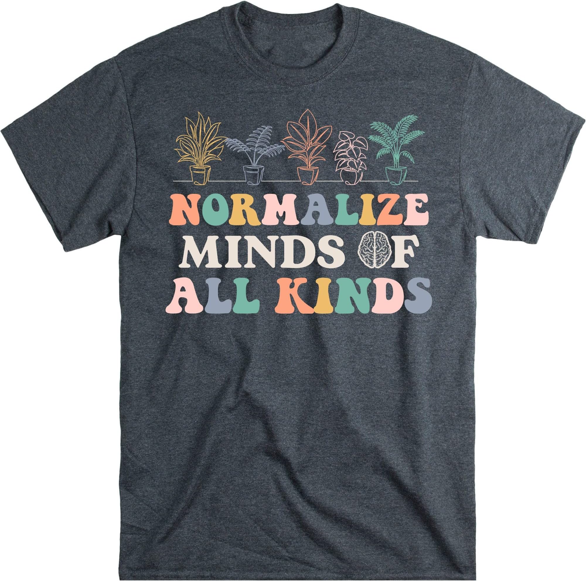 Normalize Mind of All Kinds Boho Style Unisex Shirt, Retro Autism Awareness Tee, Vintage Mental Health Apparel, ADHD Tee