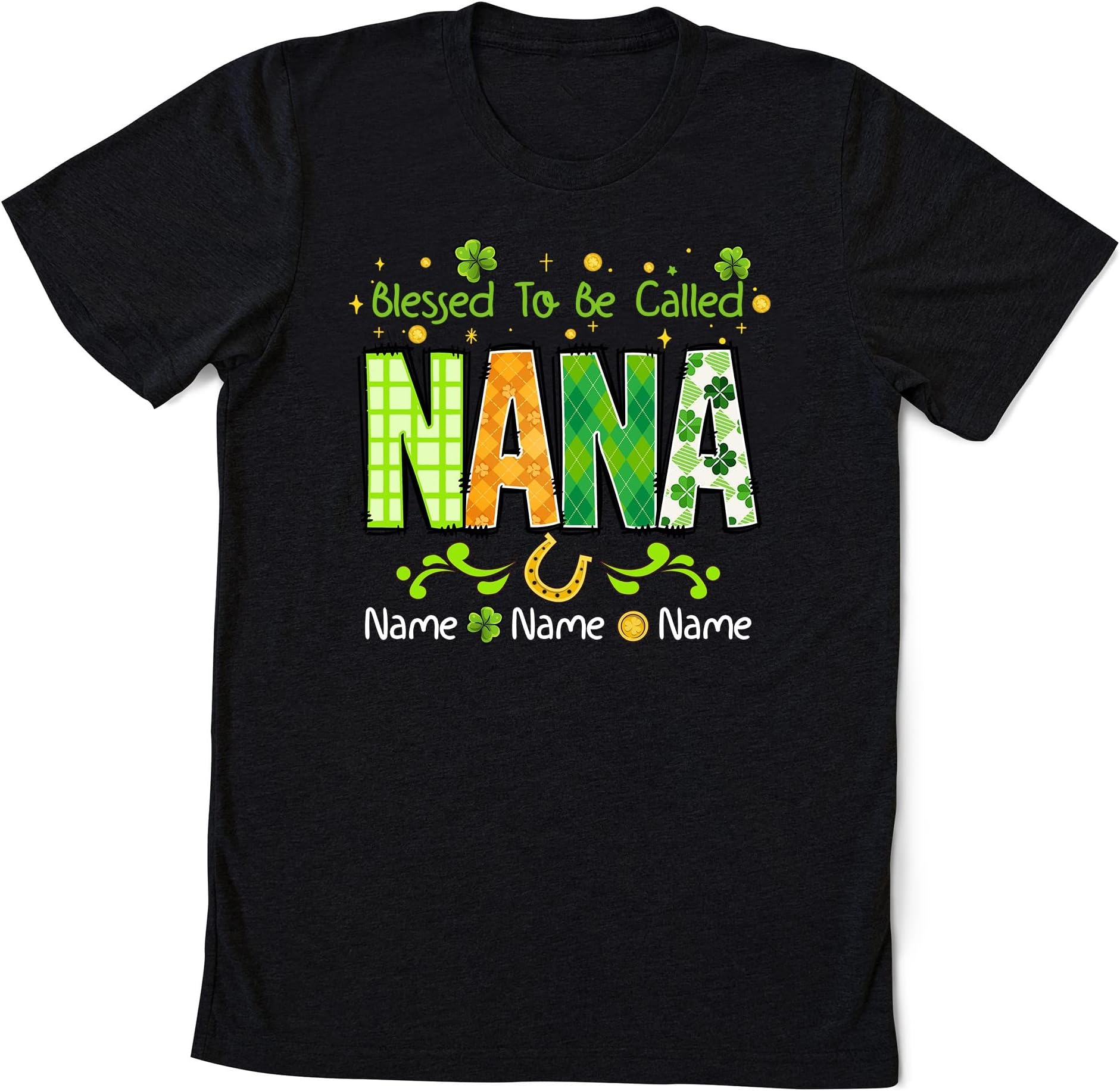 Personalized Grandma Shirt Custom Blessed to Be Called Nana Kids Art Flower Nana T-Shirt, Patrick Day Shirt