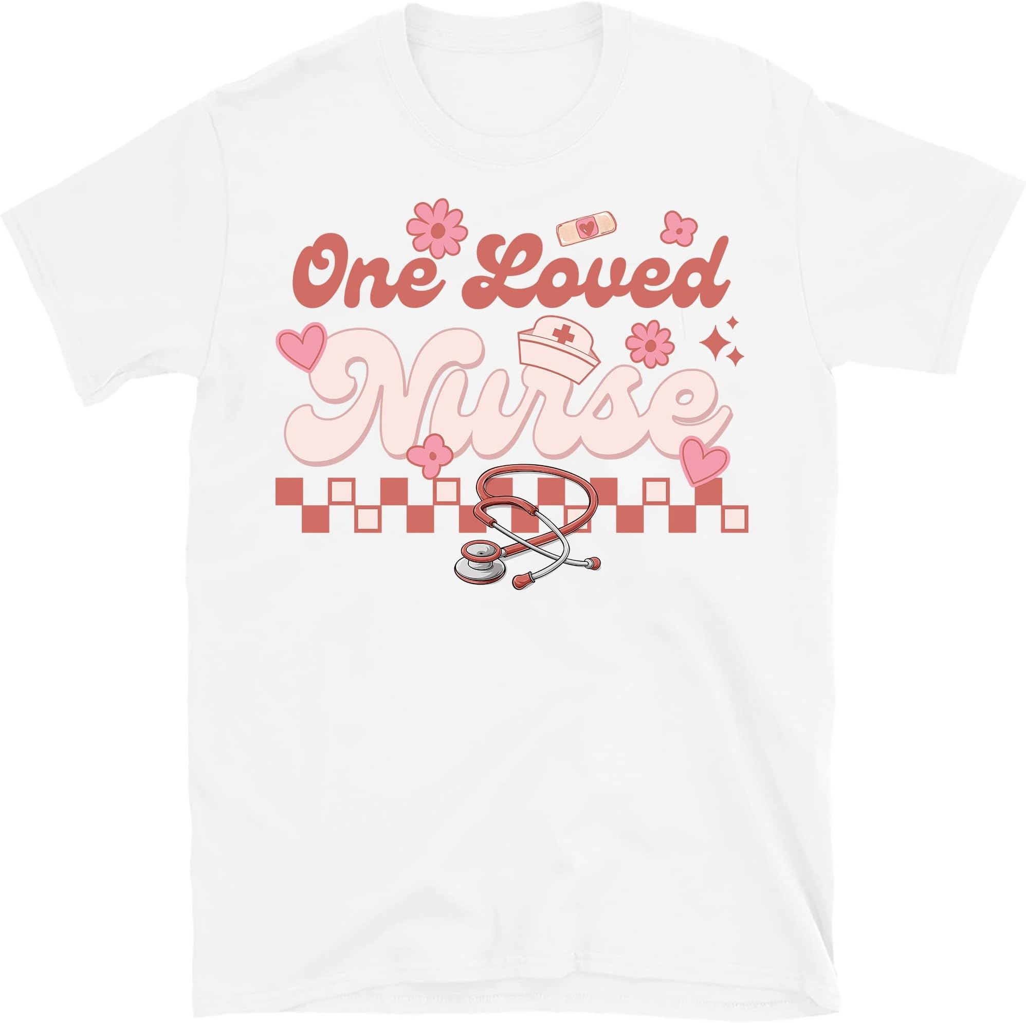 One Loved Nurse T-Shirt, Valentine Nurse Shirt, Nurse Gift for Valentine, Nurse Valentine Shirt, Nurse Crew Shirts – White/Large