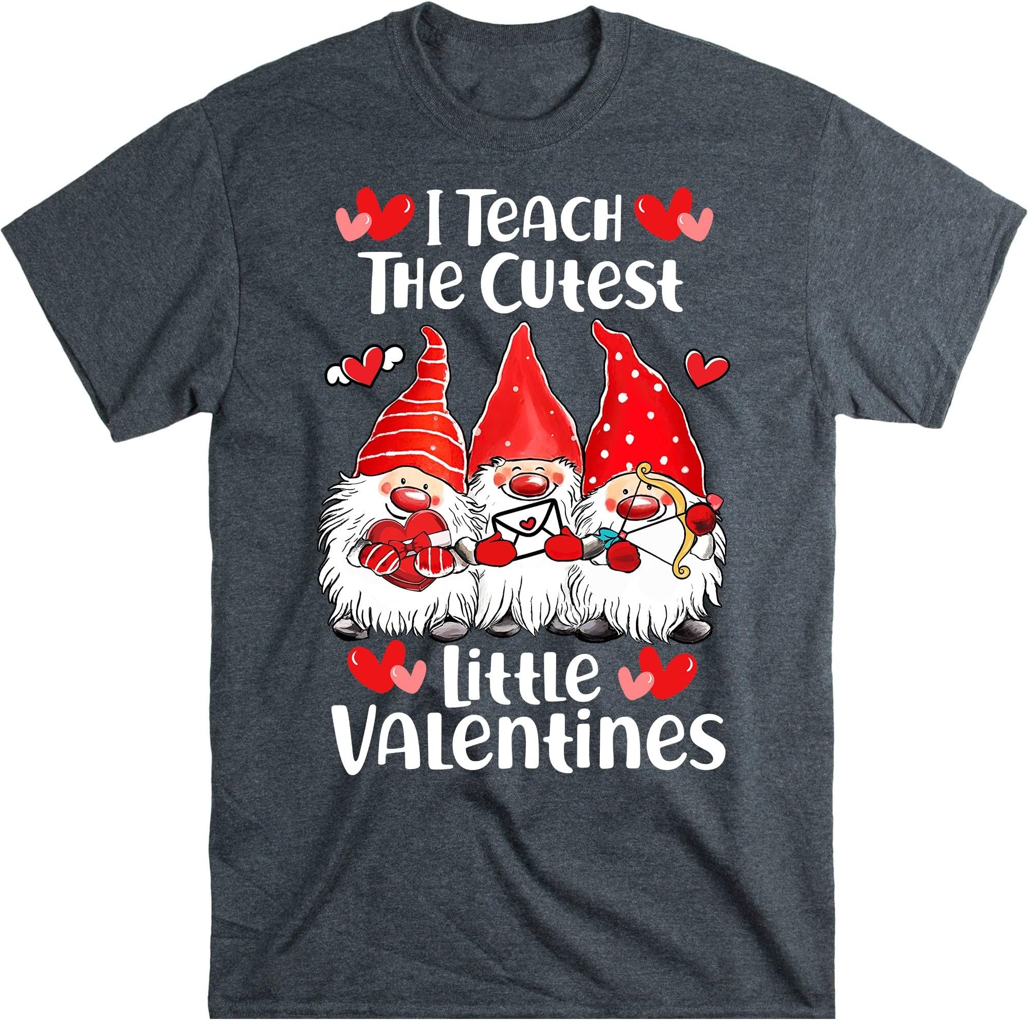 I Teach The Cutest Little Valentines Women Gnome Teachers T-Shirt, Teacher Shirt, Teacher Gift
