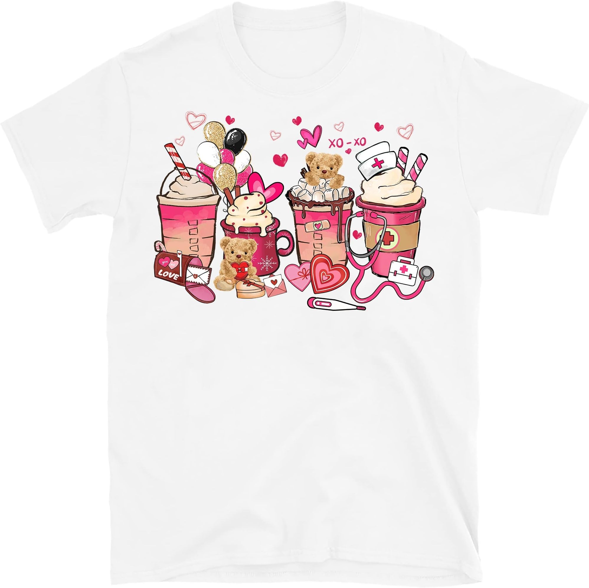 Pharmacy Valentine Coffee Shirt, Valentine Coffee Drink Shirt, Pharmacist Valentine Day, Pharmacy Tech, Coffee Addict – White/XX-Large