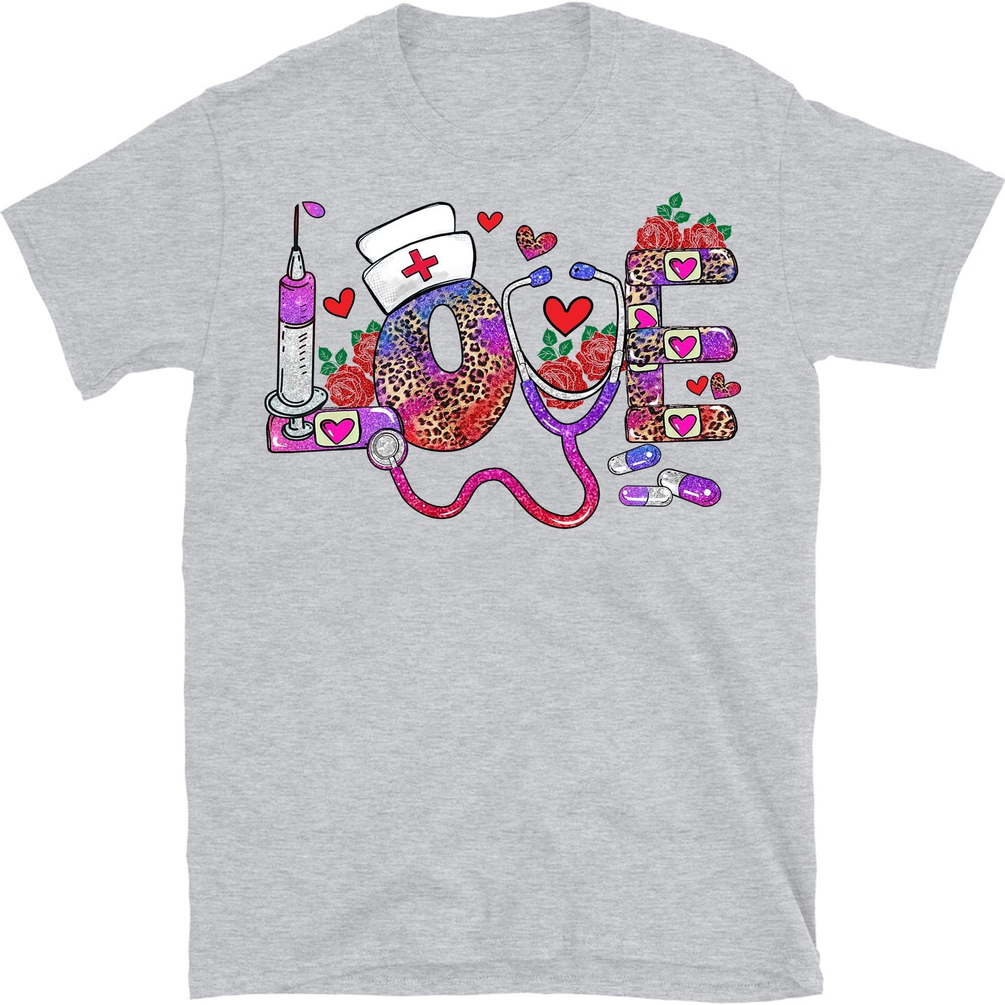 Valentines Day Nurse Love Heart Women Men Tee, Cute Valentine Shirt, Nurse Squad