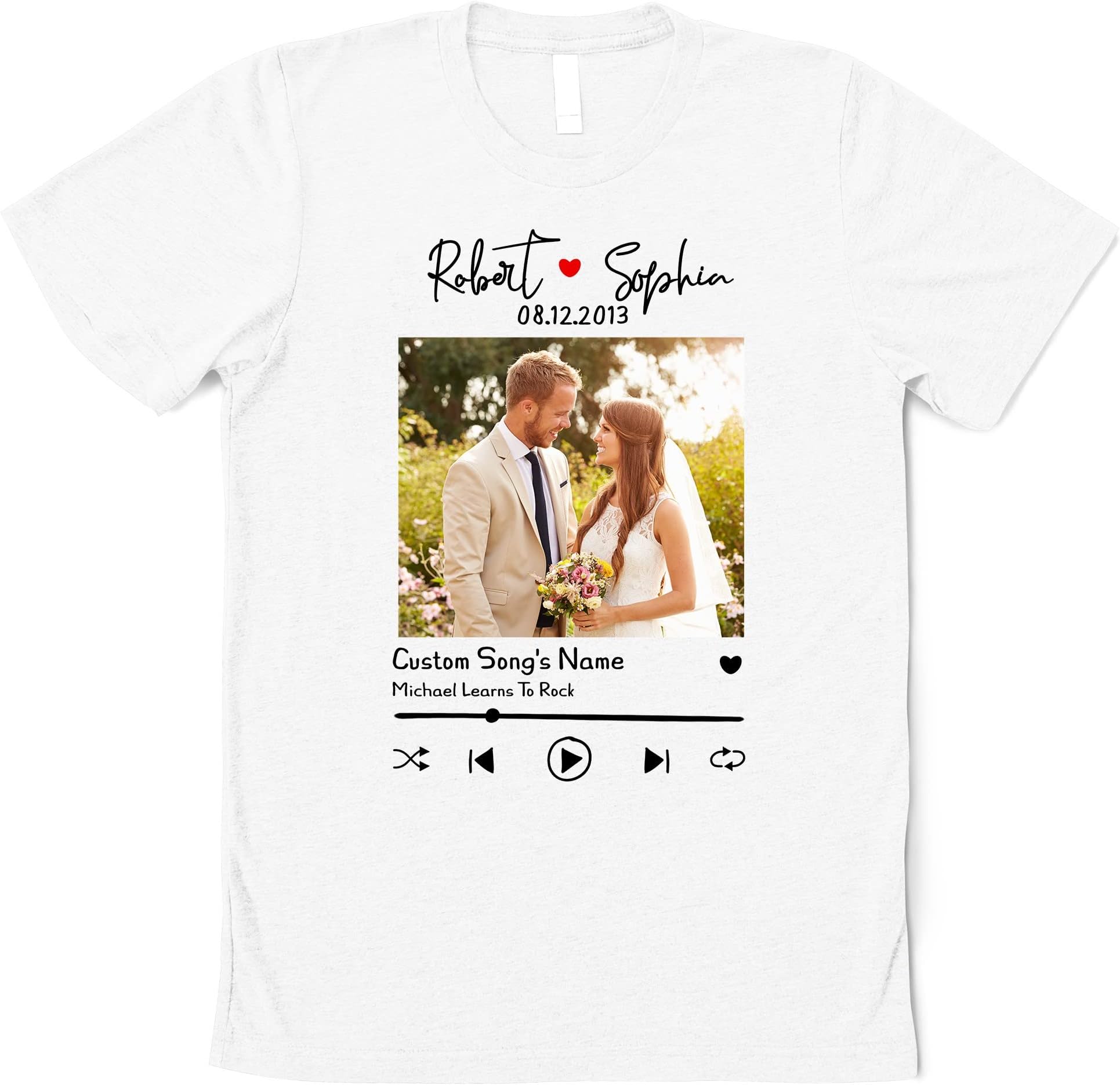 Custom Love Song Shirts, Valentine Couple Shirts, Custom Photo for Couple Shirts, Couple Valentine Gifts, Matching Shirt for Couples Multicolored