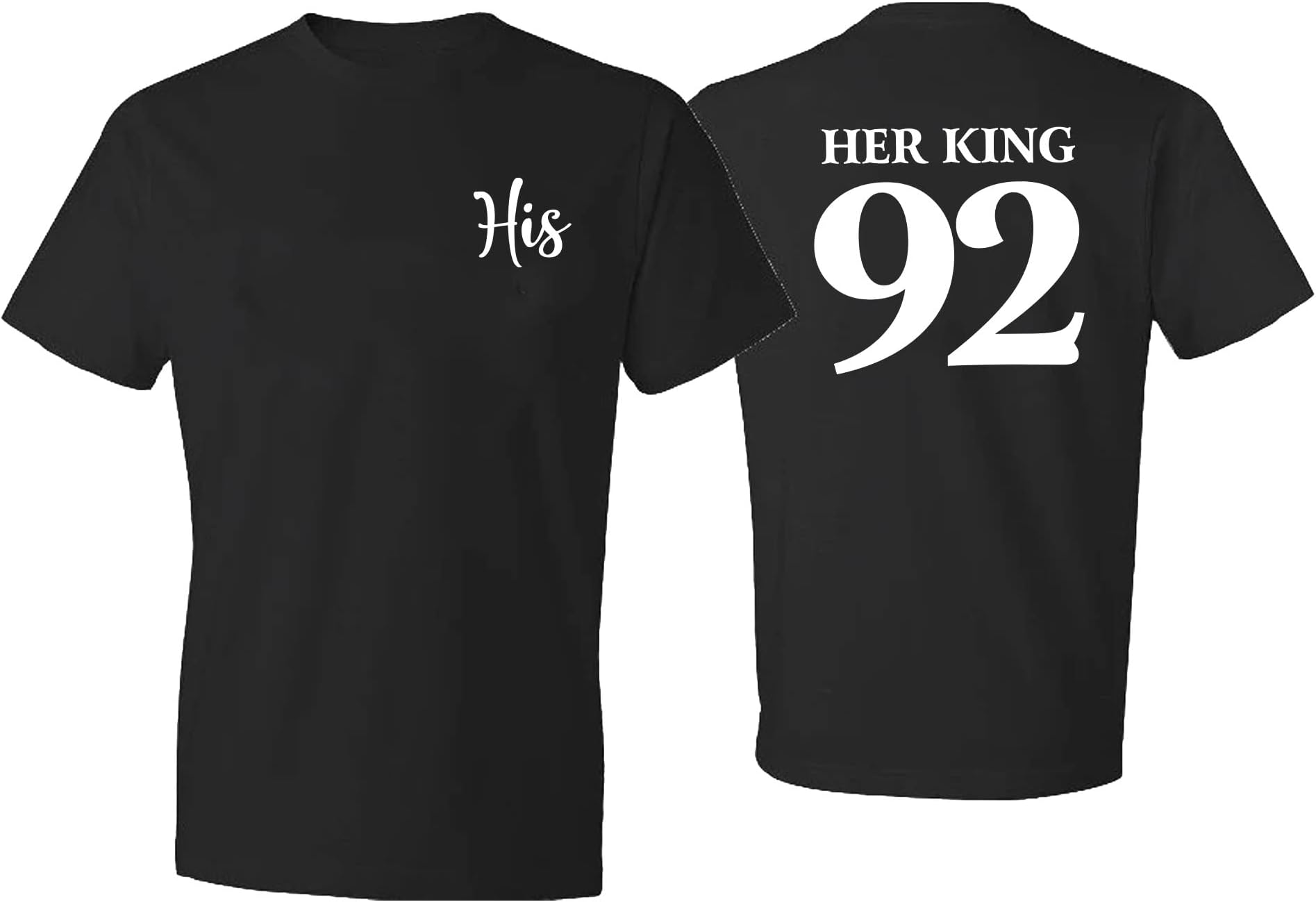 His and Hers Couples Shirts, Couples Outfit Sets Her King His Queen Golden Letters, Anniversary Shirts, Couple Outfit, Couples Matching Gift