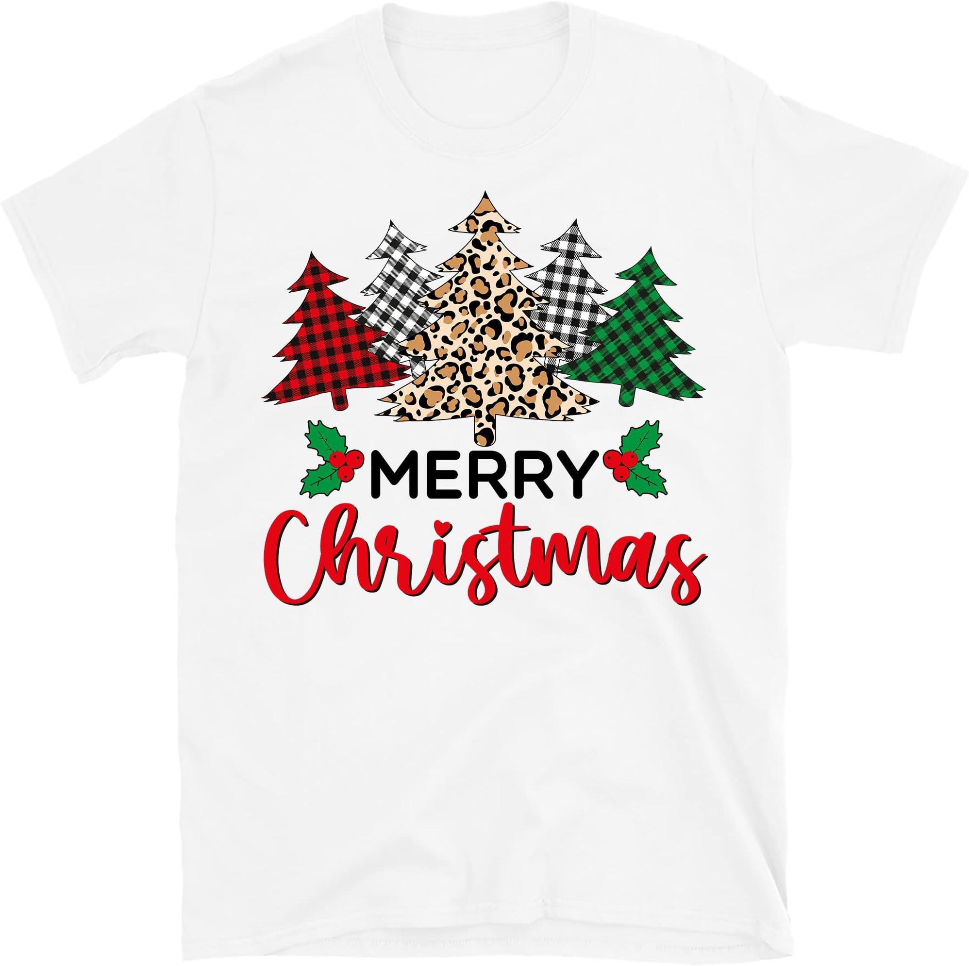 Christmas Tree Shirt, Leopard Tree Shirt, Merry Christmas Shirt for Family, Leopard Merry Christmas Shirt, Christmas Family – White/XX-Large