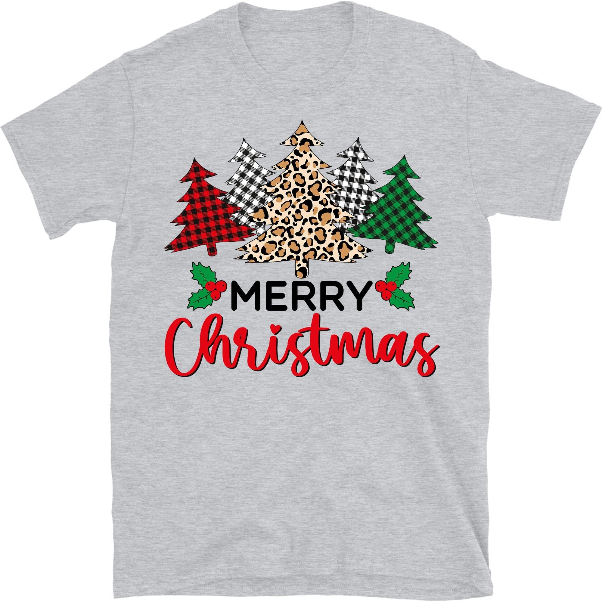 Christmas Tree Shirt, Leopard Tree Shirt, Merry Christmas Shirt for Family, Leopard Merry Christmas Shirt, Christmas Family