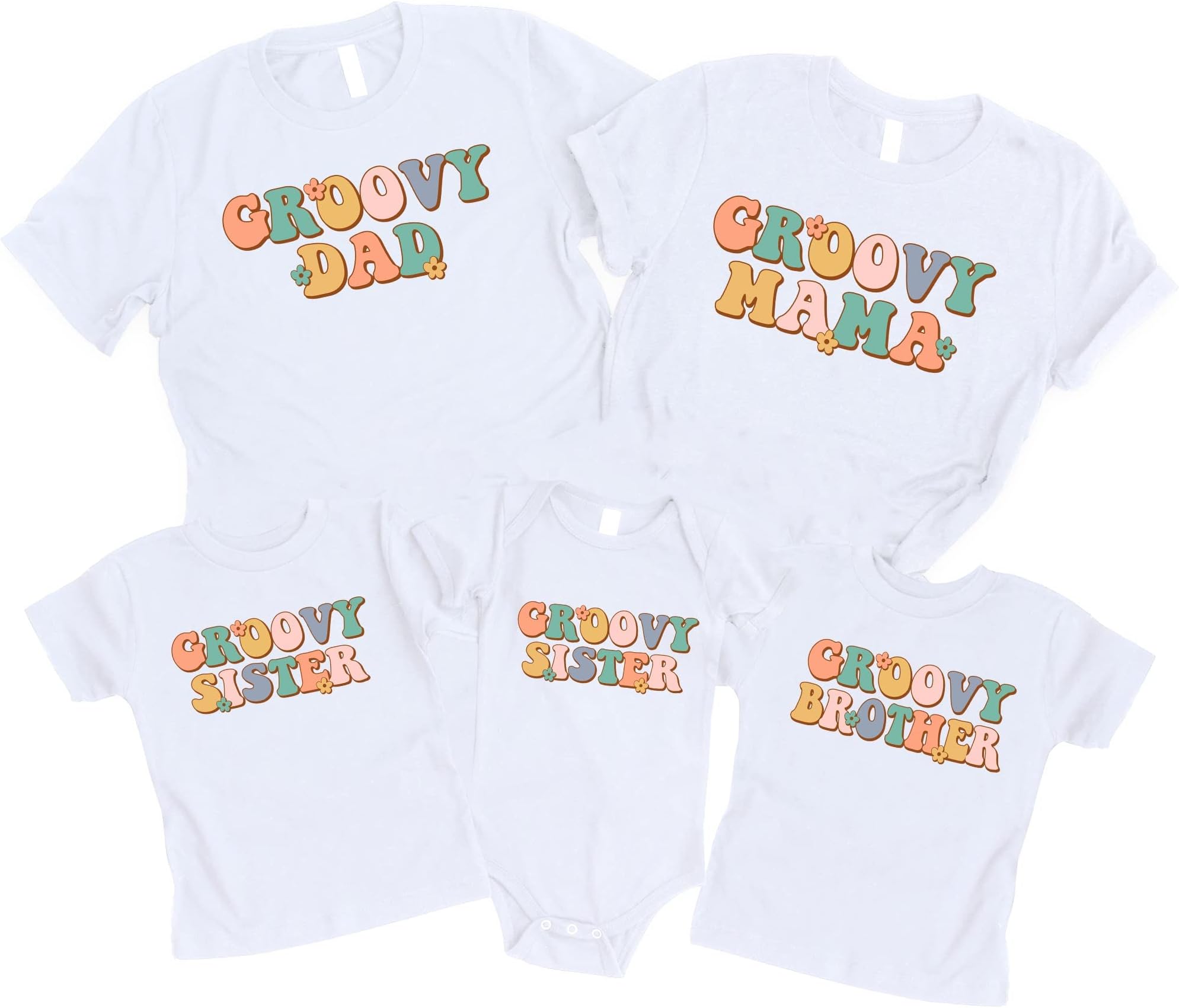 Groovy Mama Shirt, Groovy Shirts, Groovy Family Matching Shirts, Groovy One Shirt, Groovy Babe, Family Matching Shirts, Groovy Party Shirts Multicolored