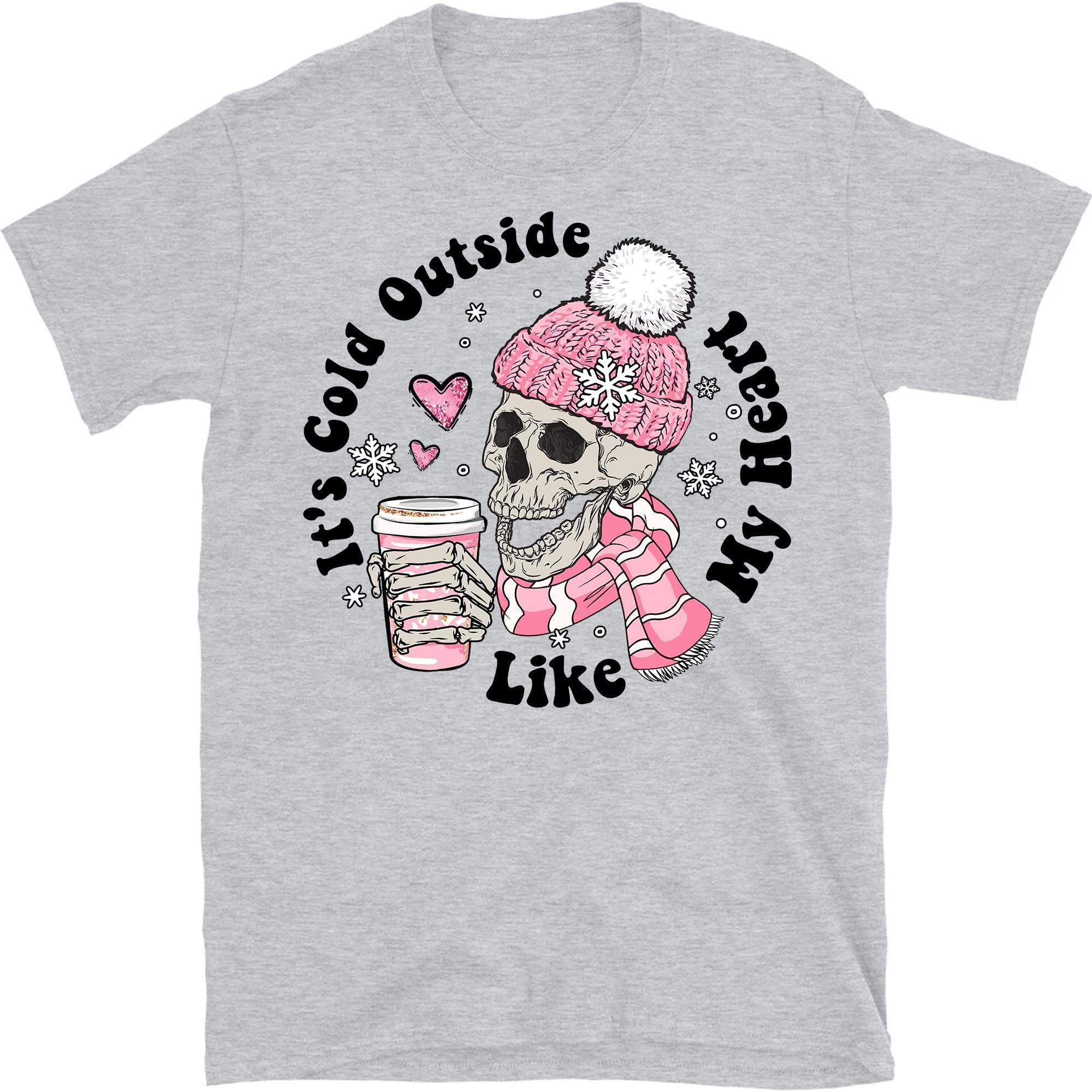 It's Cold Outside Like My Heart Skeleton Shirt, Valentines Shirt, Skull Shirt, Skeleton Shirt, Valentine's Day