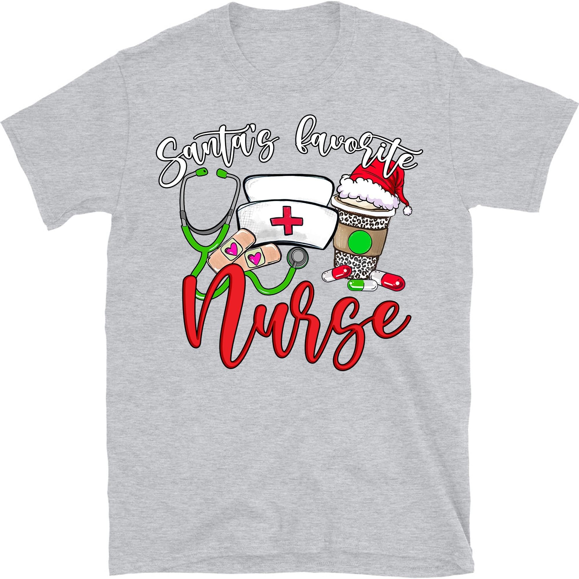 Santa's Favorite Nurse Shirt, Cute Santa Shirt, Nurse Shirt, Christmas Shirt, Nurse Life Shirt, Merry Christmas Shirt