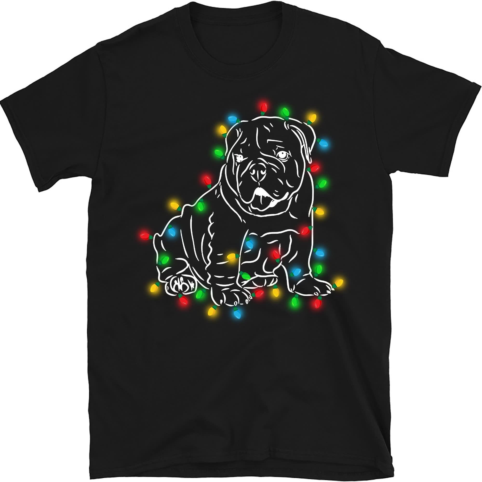 French Bulldog Christmas Light Shirt, Christmas French Bulldog Shirt, Dog Lover Xmas Shirt, Christmas Dog Shirt – Black/3X-Large