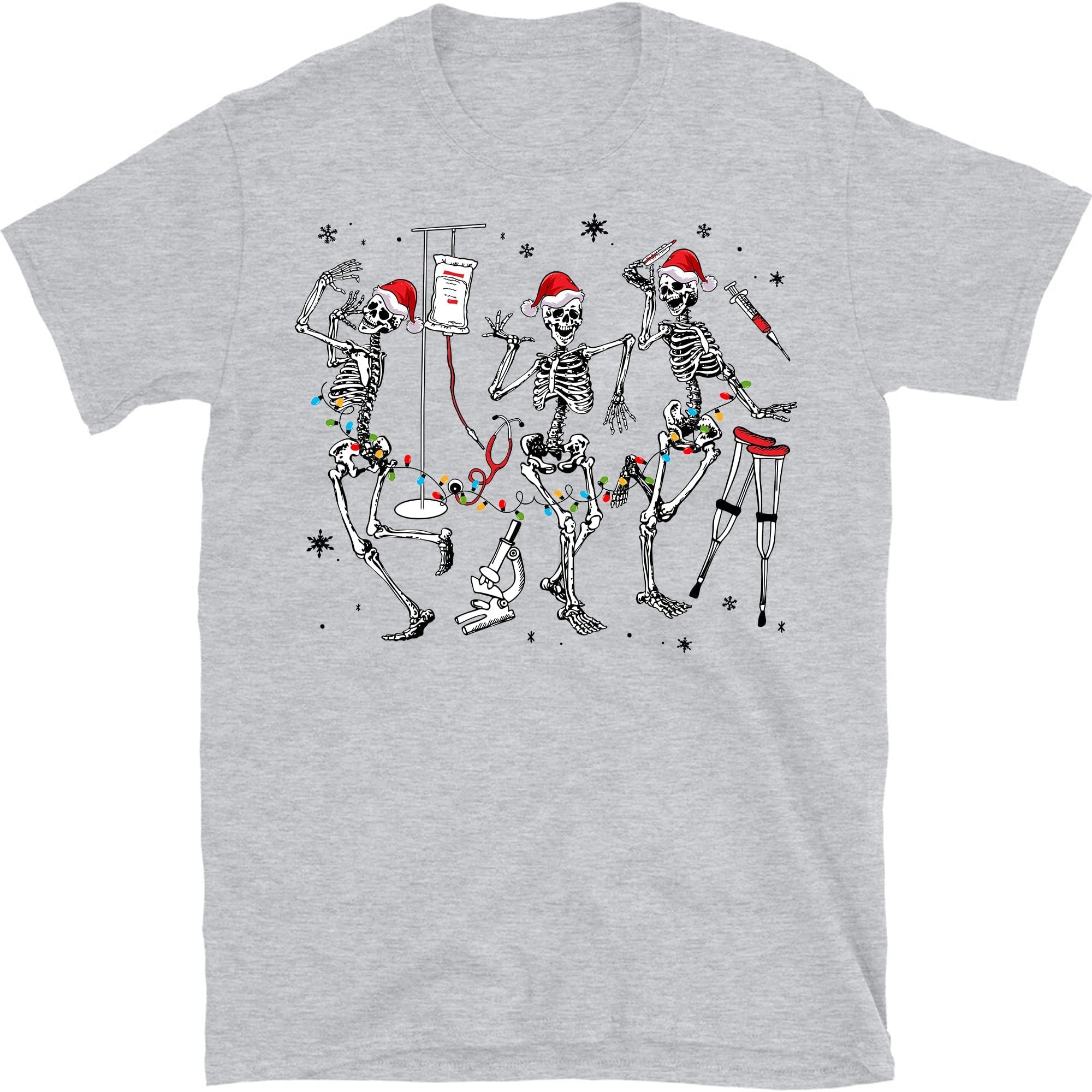 Skeleton Nurse Christmas Shirt, Christmas Skeleton Dancing Tee, Registered Nurse Tees, for Nurse