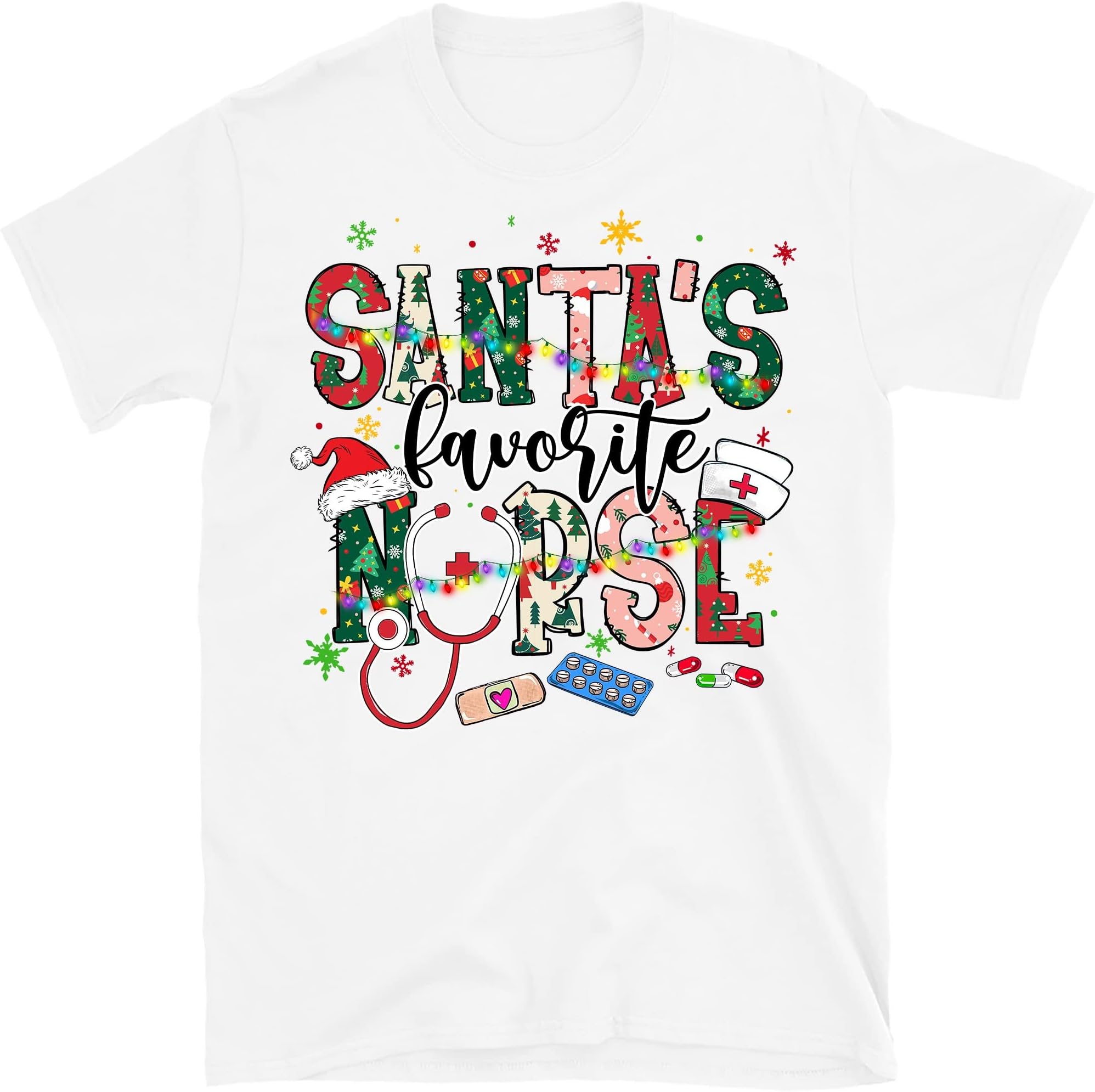 Santa's Favorite Nurse Shirt, Cute Santa Shirt, Nurse Shirt, Christmas Shirt, Nurse Life Shirt, Merry Christmas Shirt