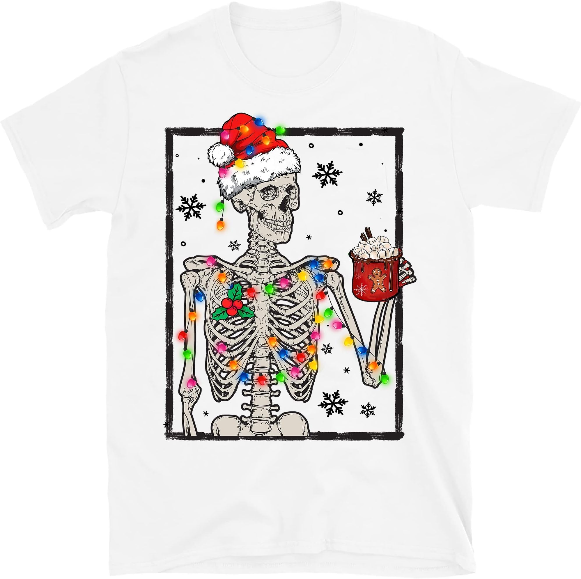 Dead Inside Skeleton Christmas T-Shirt, Coffee Lover Fall Sweater Sarcastic Christmas Coffee Shirt
