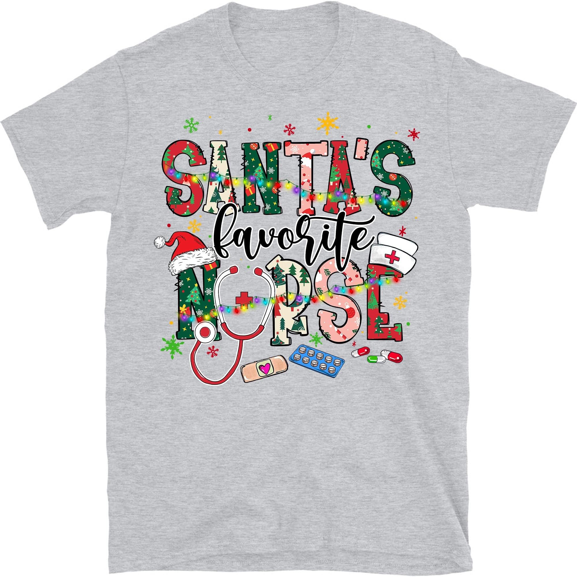 Santa's Favorite Nurse Shirt, Cute Santa Shirt, Nurse Shirt, Christmas Shirt, Nurse Life Shirt, Merry Christmas Shirt