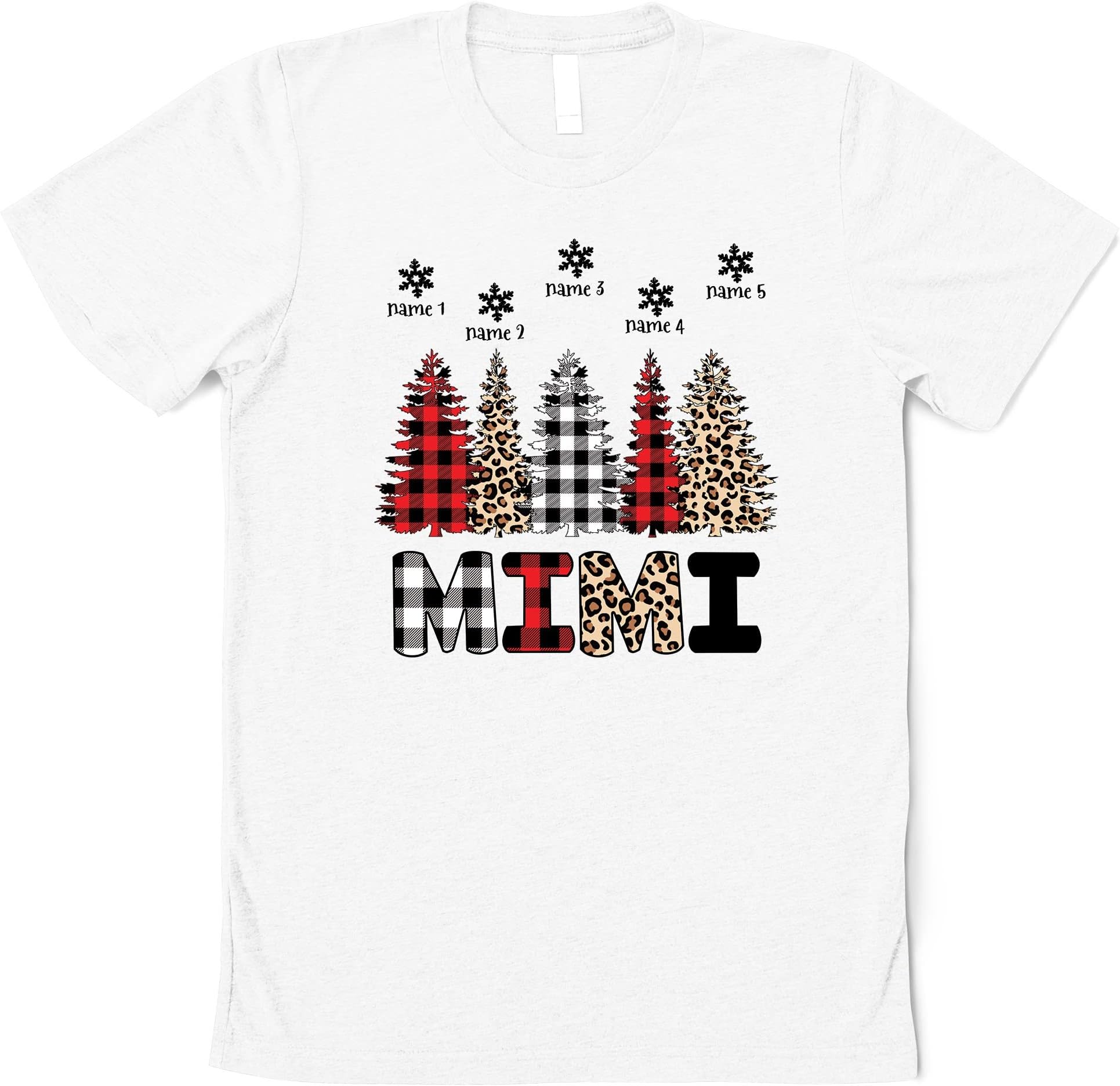 Custom Pine Trees Christmas Mimi Shirt, Xmas Custom Nana Mimi Grandma Shirt with Kidnames, Mimi Long Sleeve Sweatshirt for Christmas 2022 Multicolored