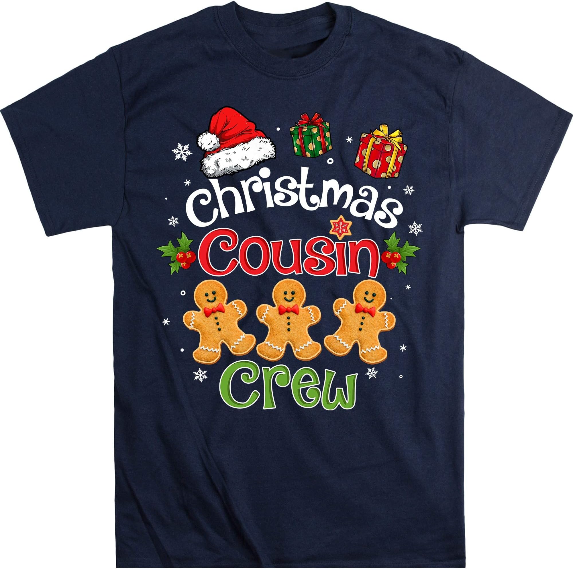 Chritsmas Cousin Crew Shirts, Cousin Christmas Shirts, Christmas Family Shirts, Gingerbread Cousin Crew Shirts, Gingerbread – Navy/XX-Large