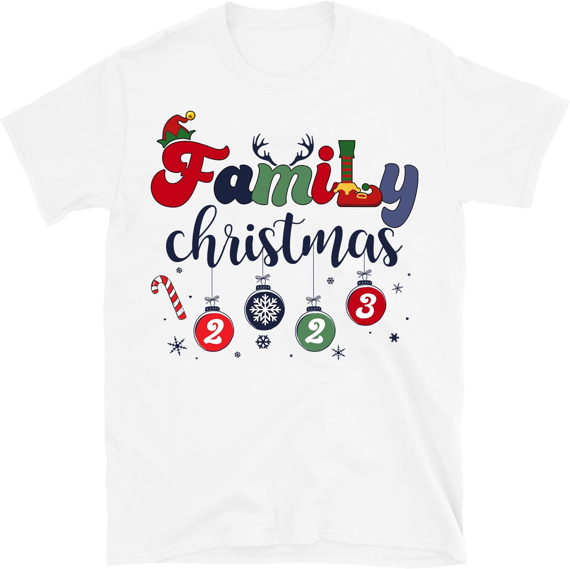 Family Christmas T-Shirt, Matching Family Shirt Merry Christmas Shirt, 2022 White/4X-Large