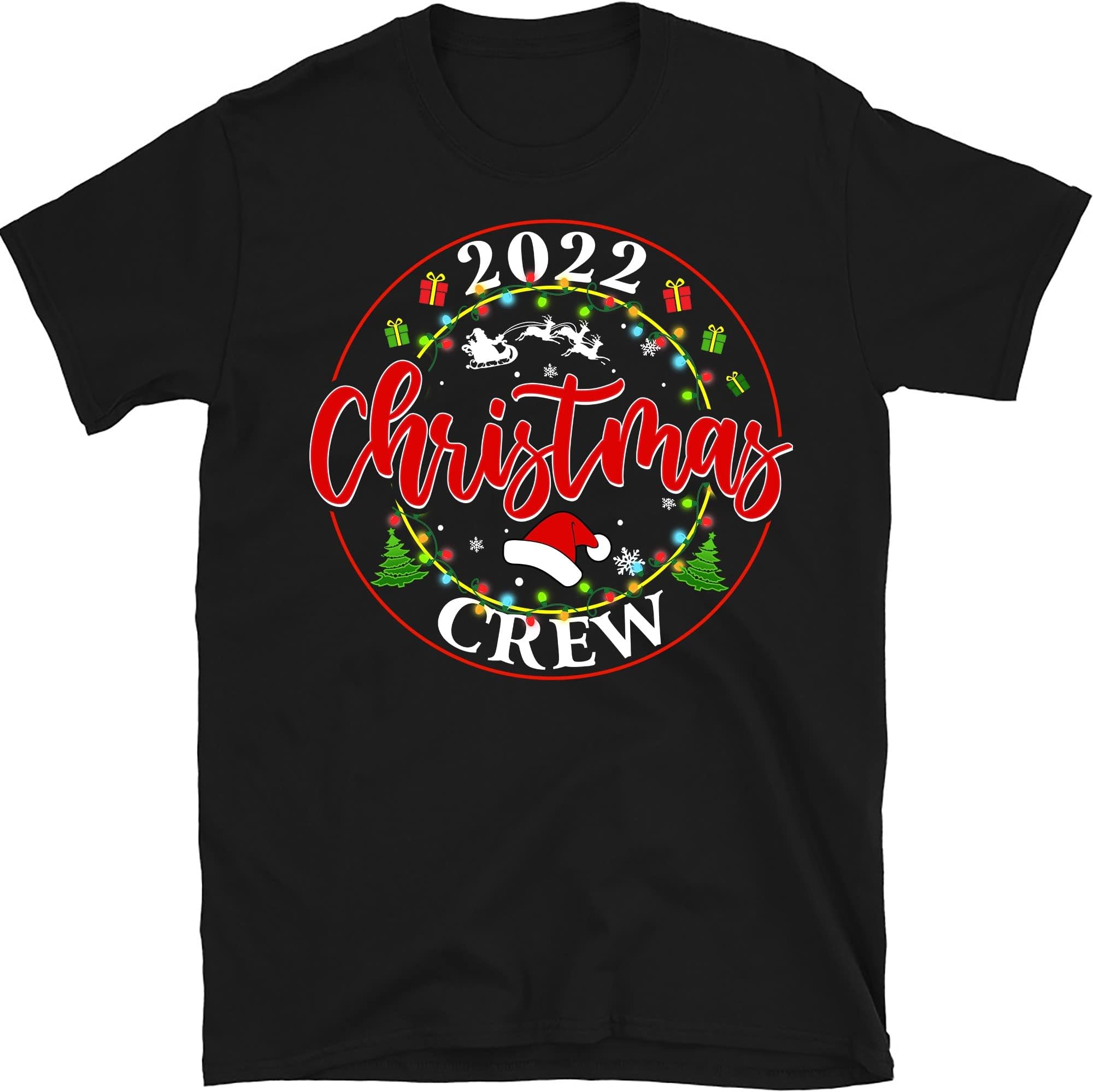 Christmas 2022 Crew, Christmas Shirt, Christmas Family Matching Shirts, Matching Christmas Family Shirts, Family Christmas – Black/Large