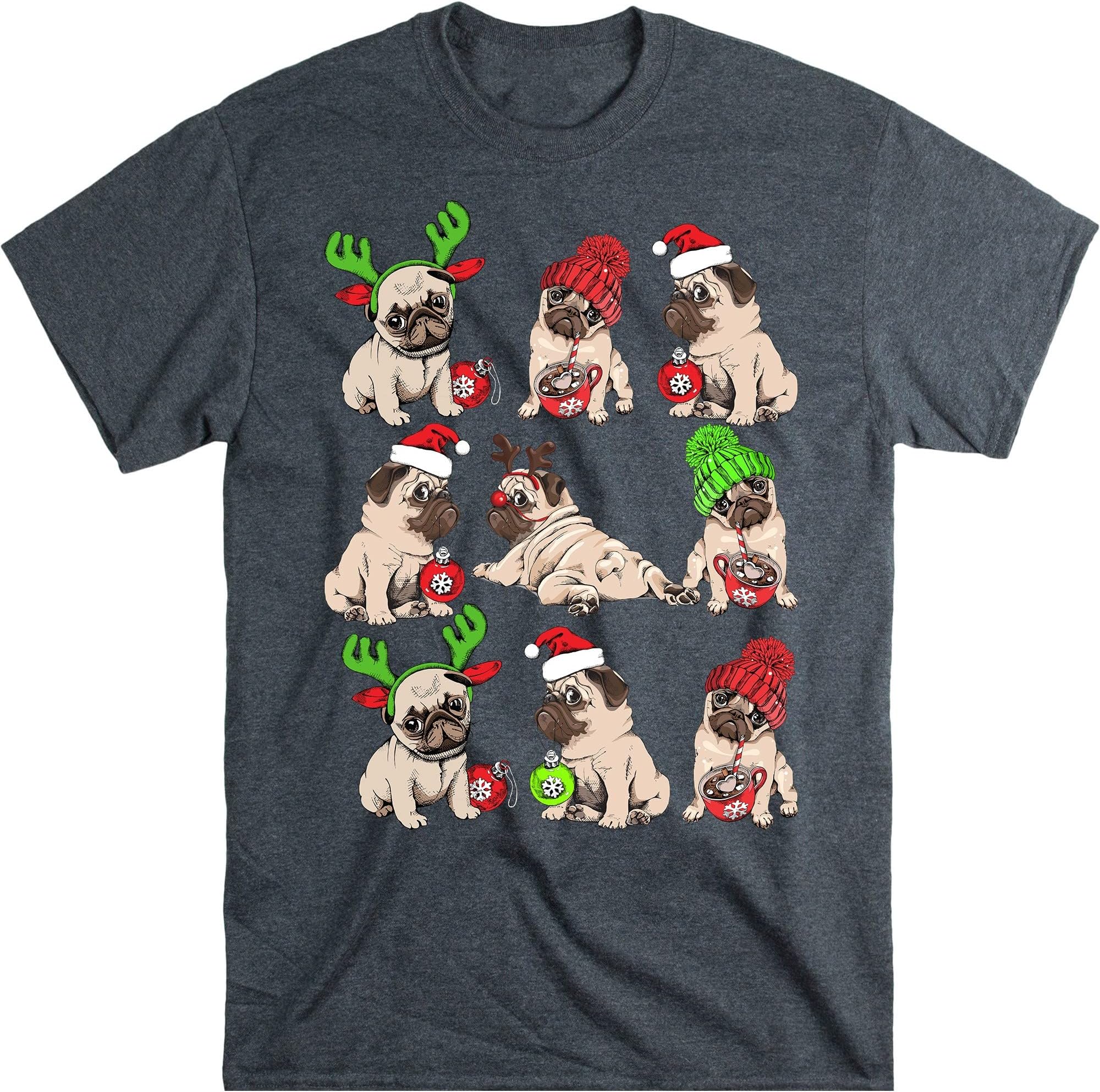 Santa Pug Dog Christmas Shirt, Pug Christmas Shirt, Christmas Pug Dog Shirt, Pug Dog Lover Shirt, Dog Lover Xmas Shirt