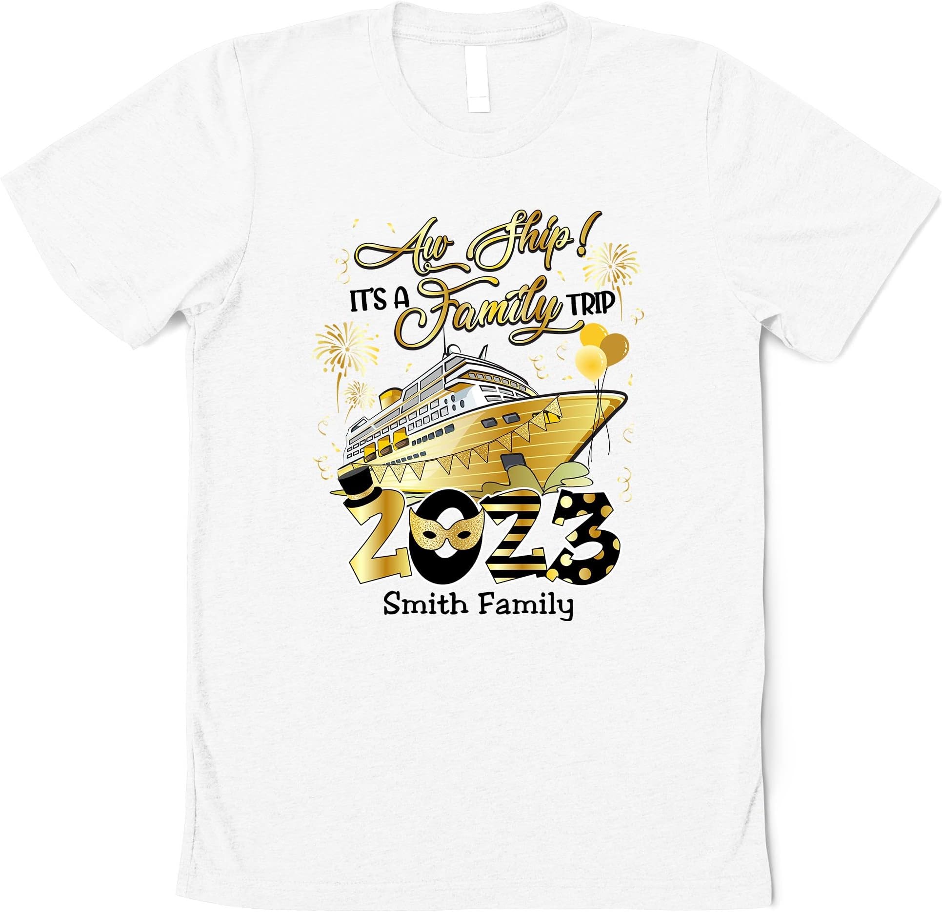 New Year Cruise Family 2023 Shirts, Happy New Year Cruisin Crew, Cruise Ship Vacation, Matching Family Shirts, Happy New Year Gift Multicolored