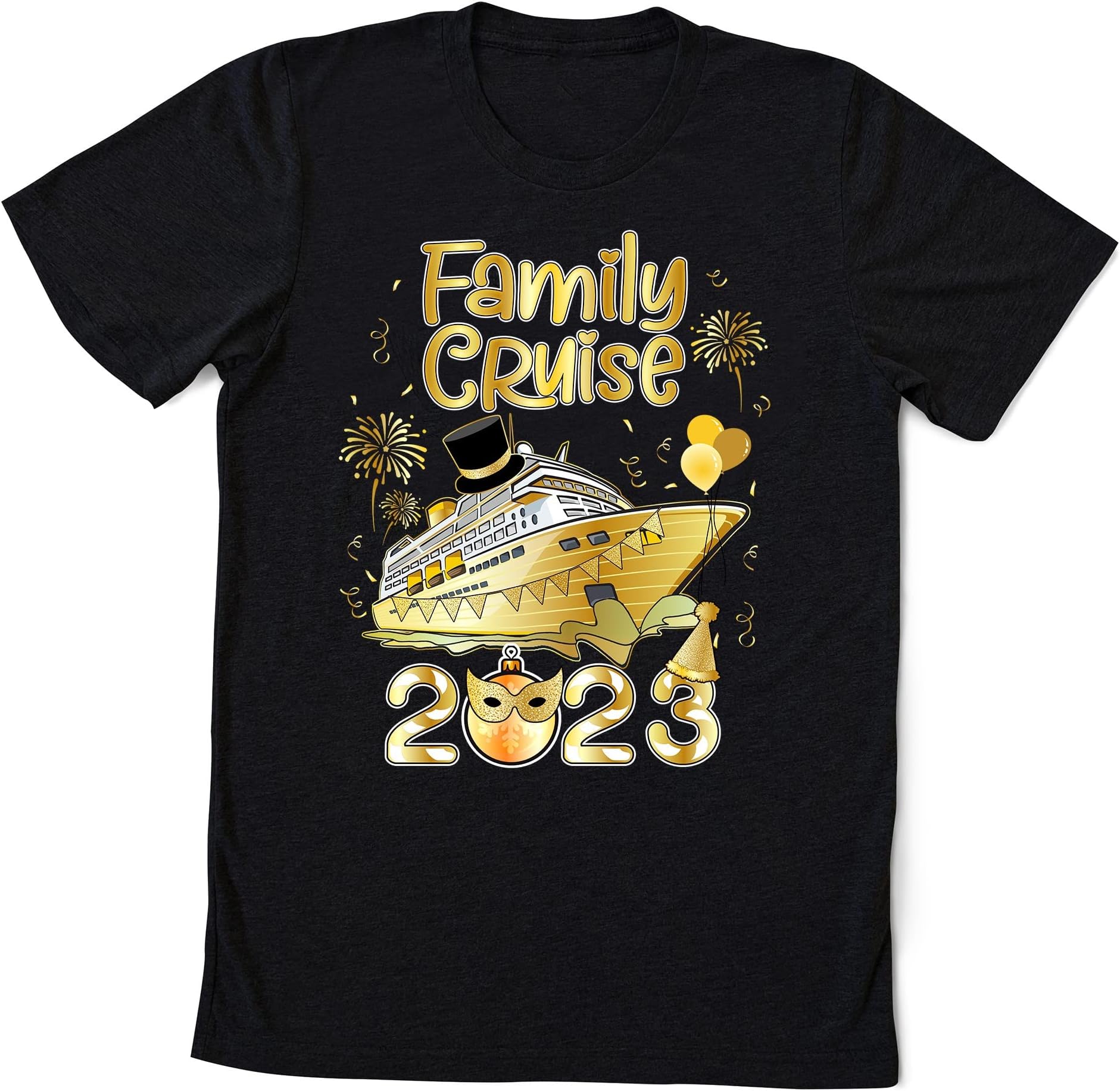 New Year Cruise Family 2023 Shirts, Happy New Year Cruisin Crew, Cruise Ship Vacation, Matching Family Shirt, Happy New Year Gift E4R Multicolored