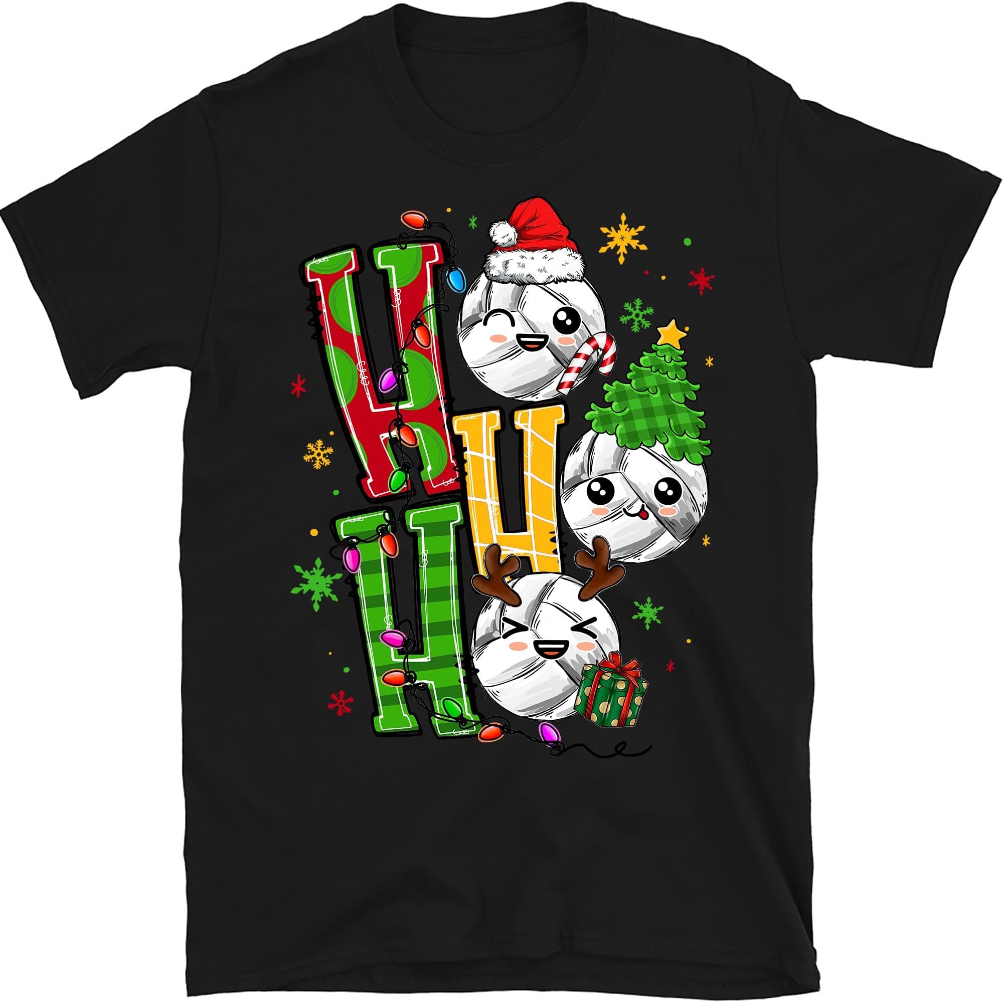 Volleyball for Volleyball Player, Christmas Shirt, Volleyball T-Shirt, Volleyball Gift, Volleyball Shirt – Black/XX-Large